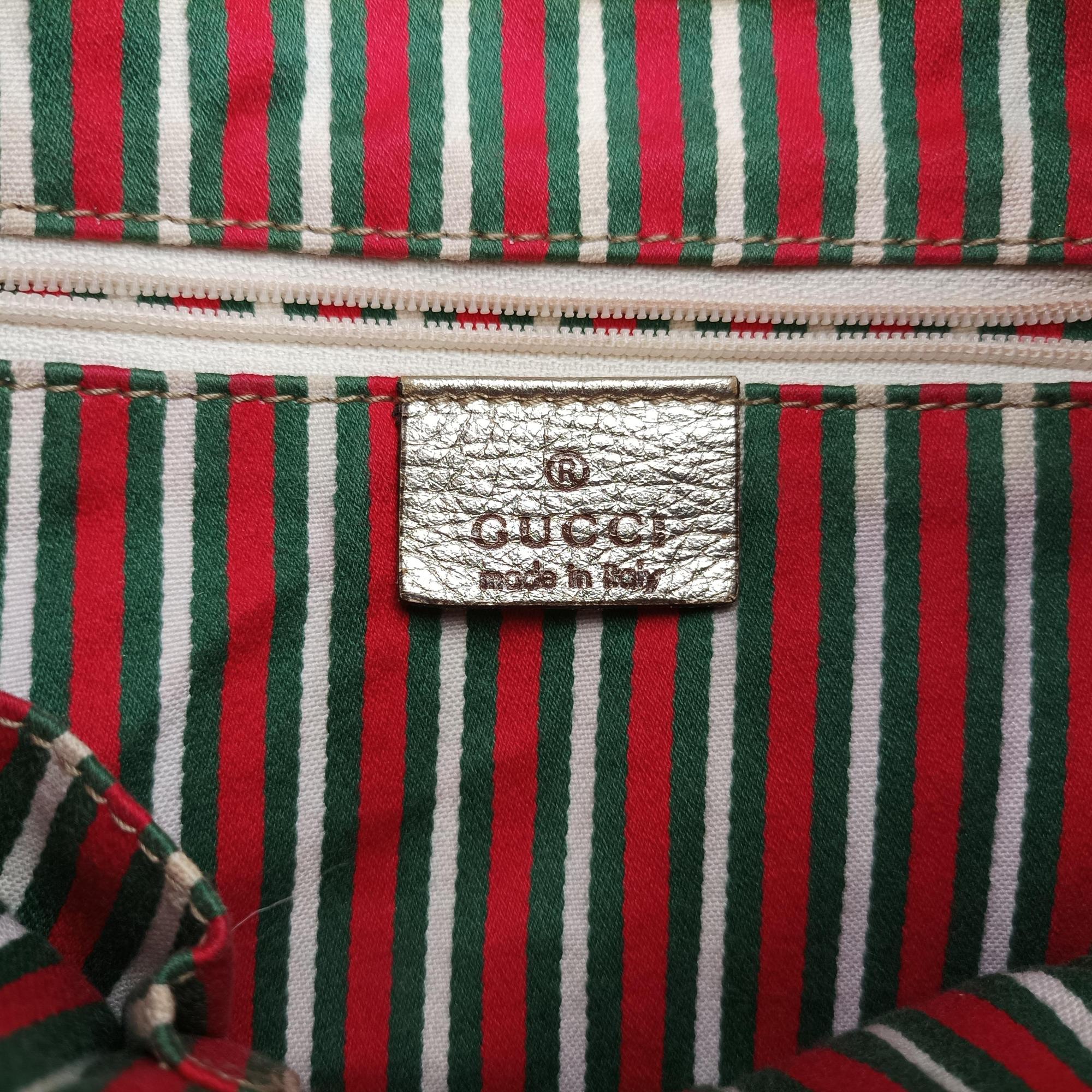 Vintage Gucci GG Abbey Beige×golden GG Canvas×Leather 130738 shoulderbag | stylenewstar