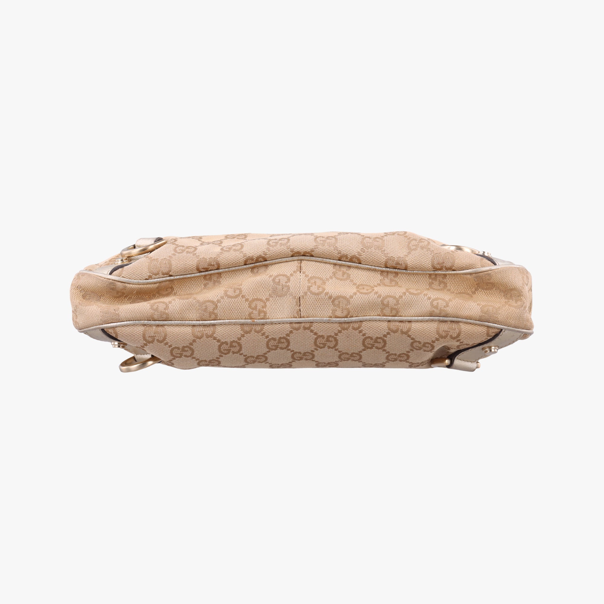Vintage Gucci GG Abbey Beige×golden GG Canvas×Leather 130738 shoulderbag | stylenewstar