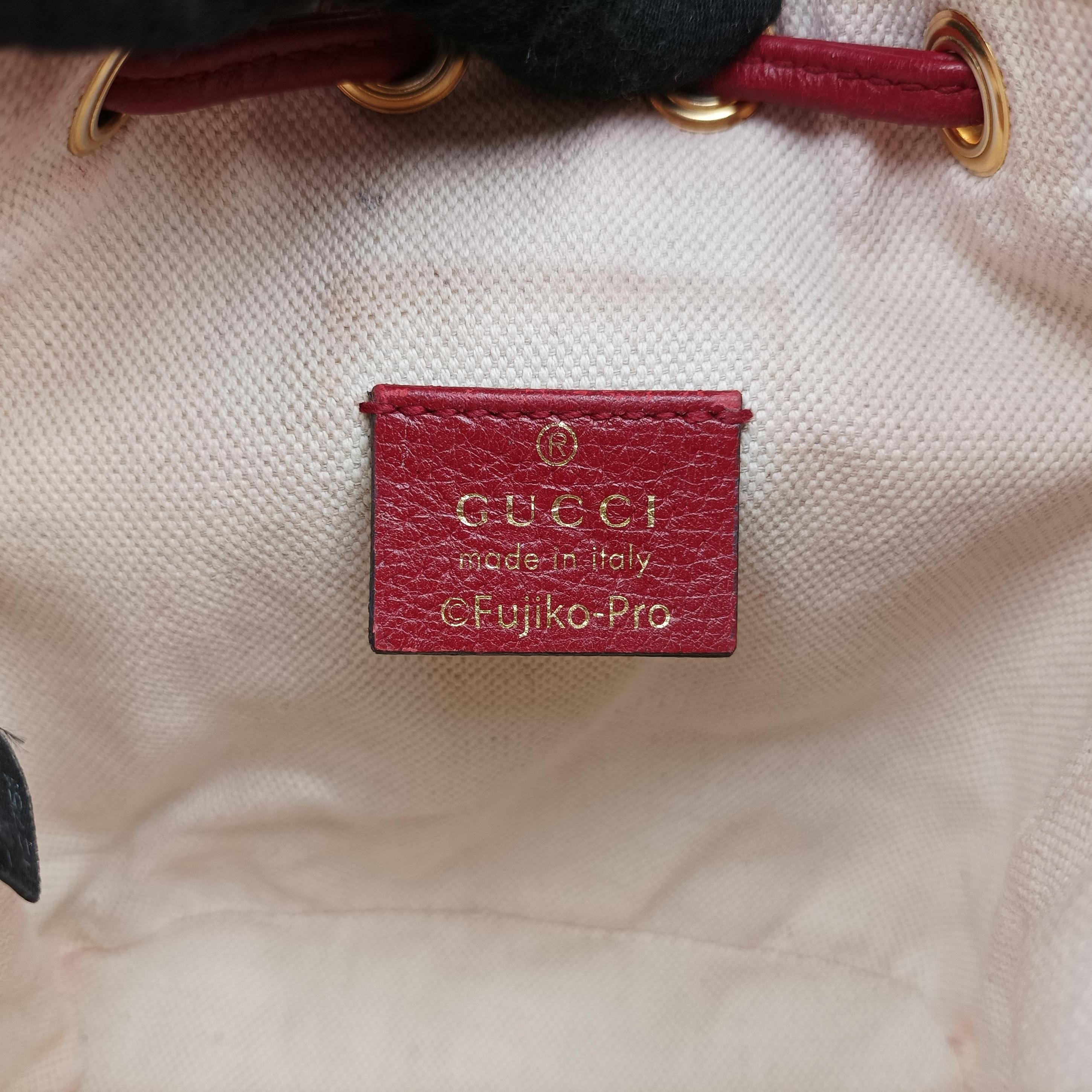 Pre-owned Gucci Doraemon collaboration Brown×Red×Multicolour PVC coated canvas×leather 647801 shoulderbag | stylenewstar
