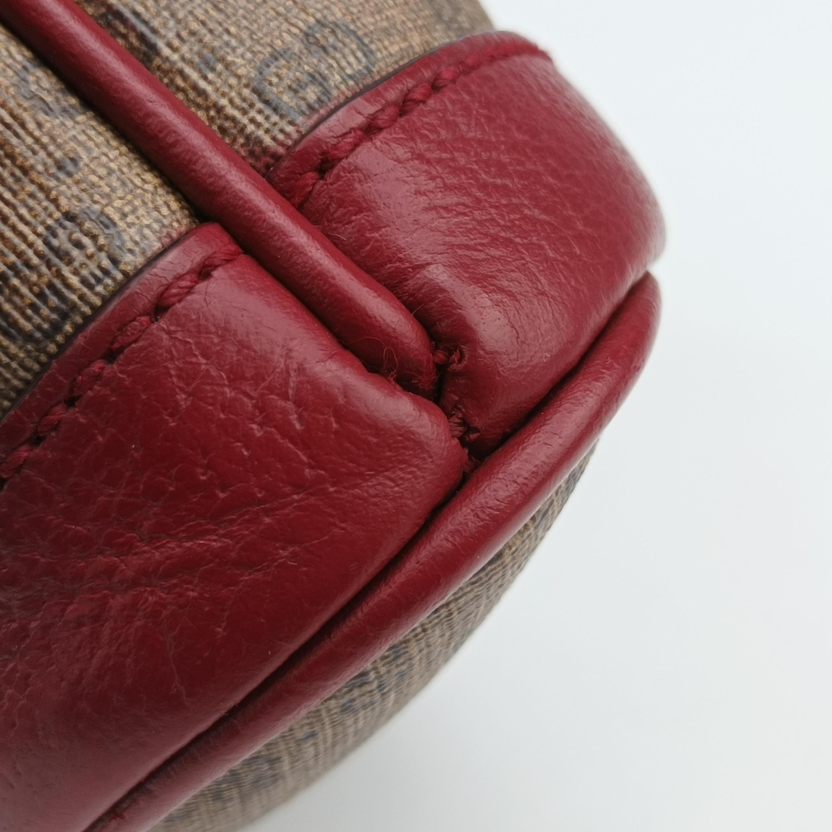 Pre-owned Gucci Doraemon collaboration Brown×Red×Multicolour PVC coated canvas×leather 647801 shoulderbag | stylenewstar