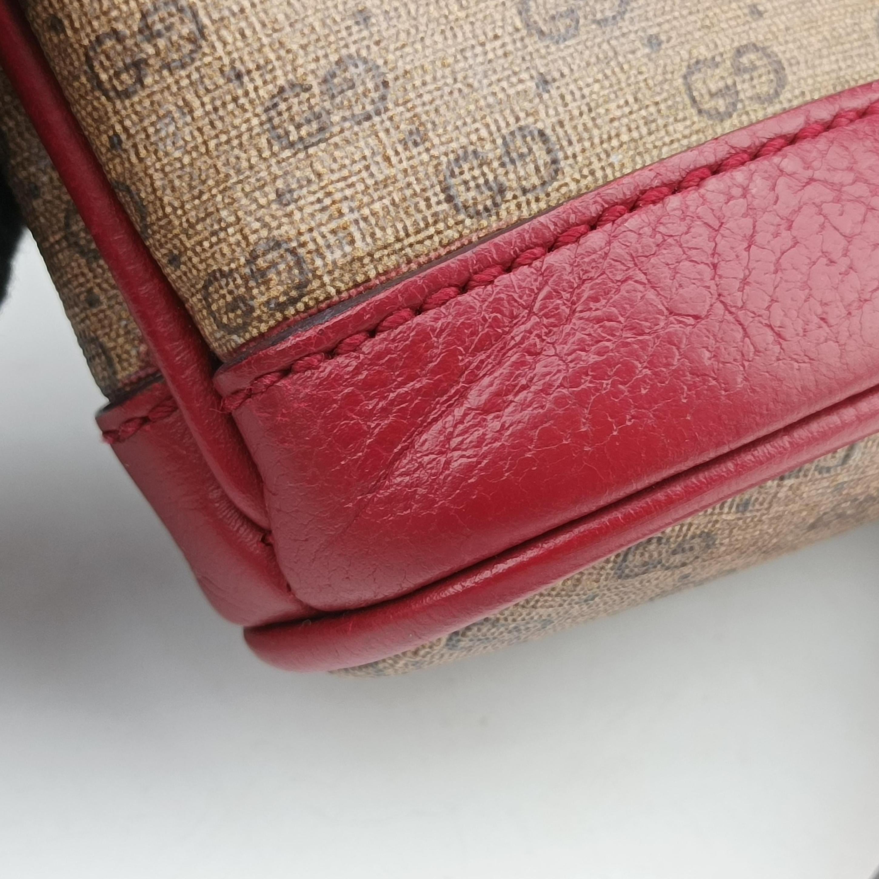 Pre-owned Gucci Doraemon collaboration Brown×Red×Multicolour PVC coated canvas×leather 647801 shoulderbag | stylenewstar