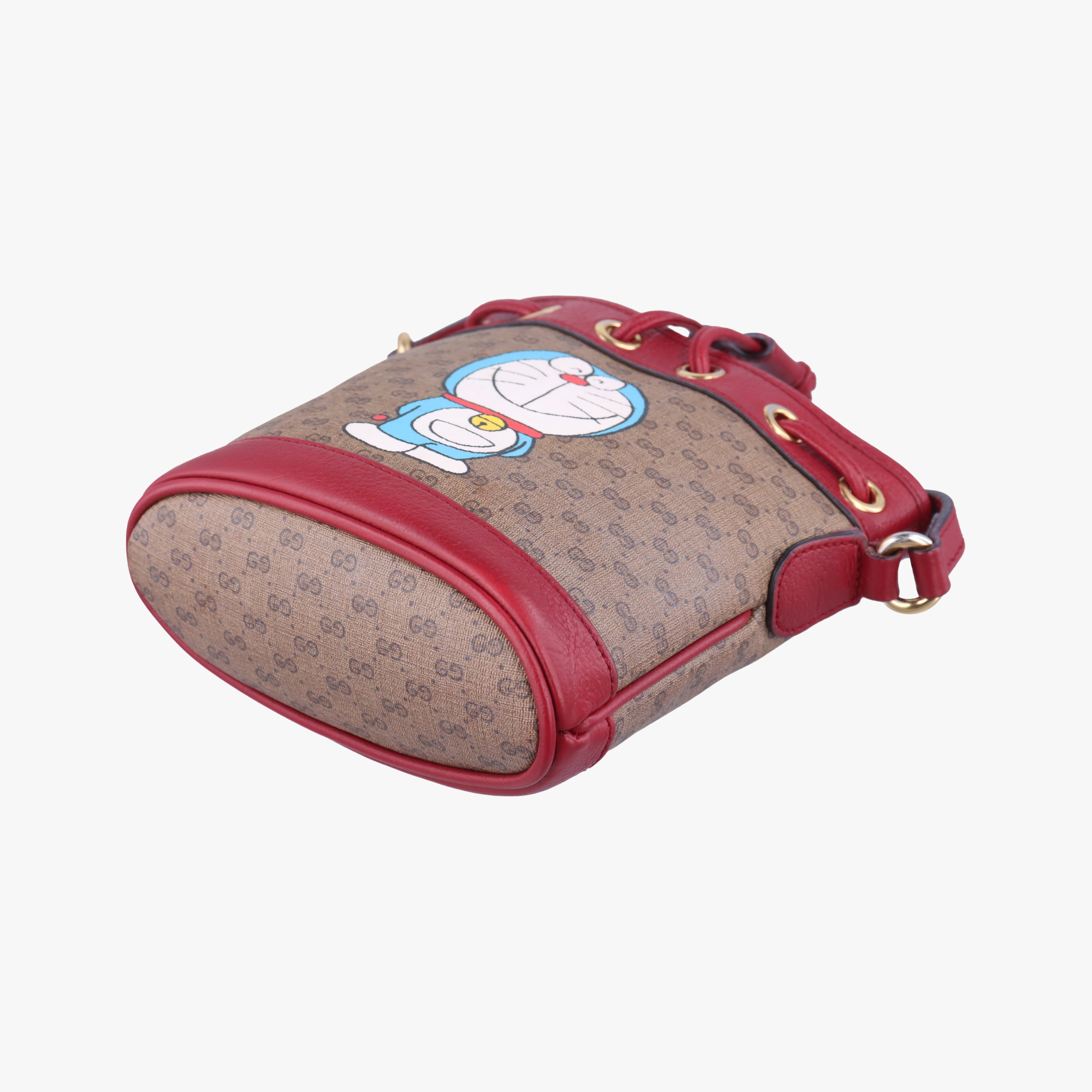 Pre-owned Gucci Doraemon collaboration Brown×Red×Multicolour PVC coated canvas×leather 647801 shoulderbag | stylenewstar