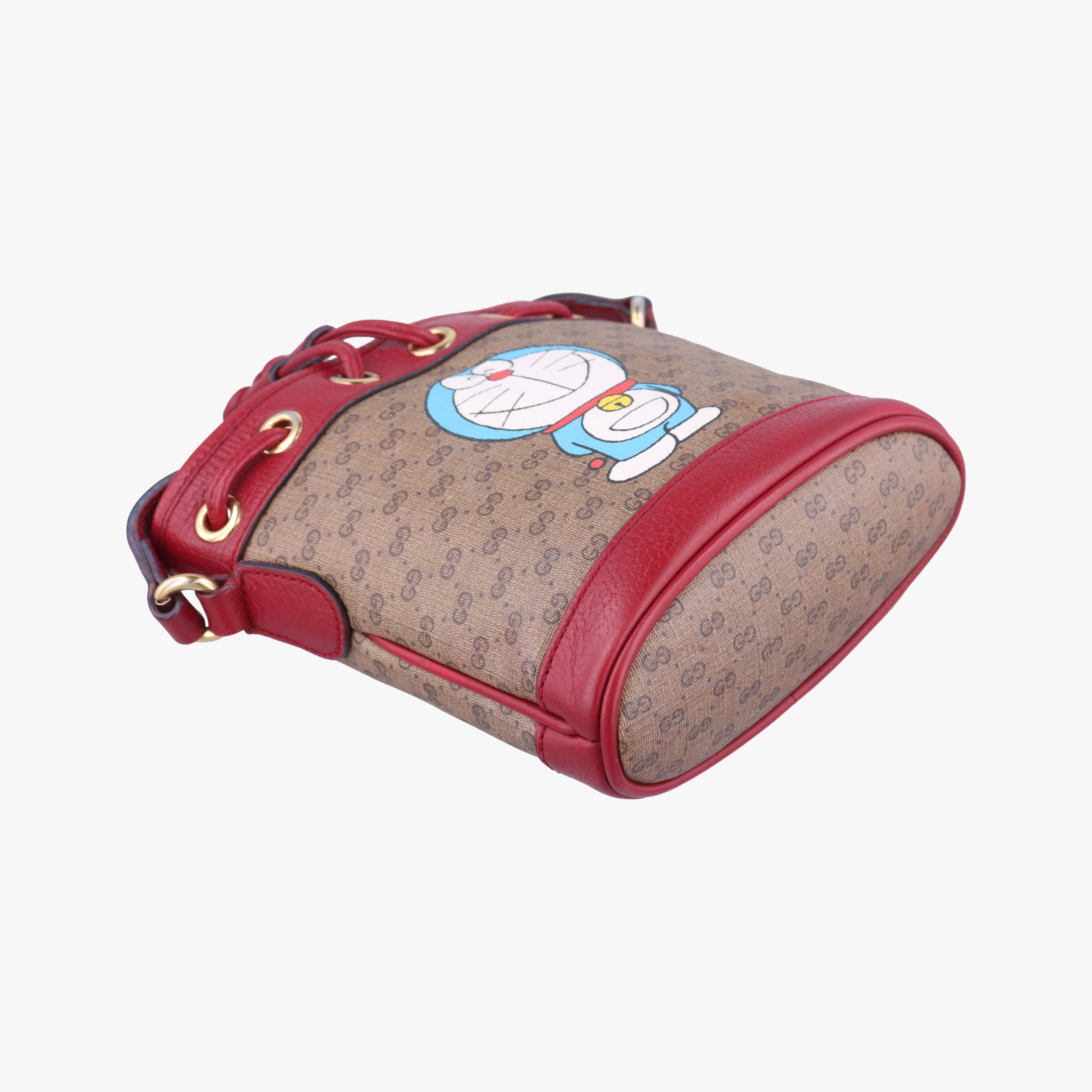 Pre-owned Gucci Doraemon collaboration Brown×Red×Multicolour PVC coated canvas×leather 647801 shoulderbag | stylenewstar
