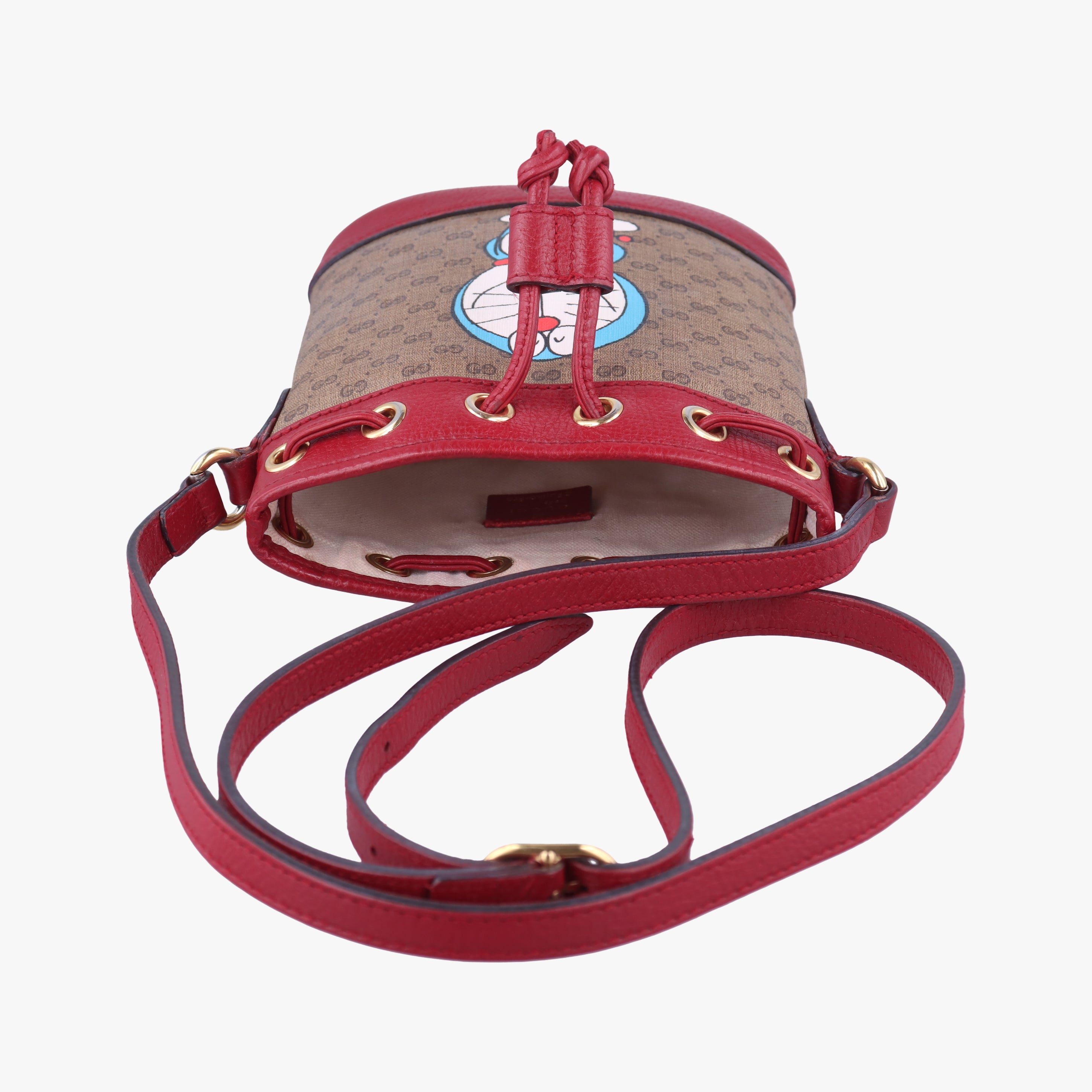 Pre-owned Gucci Doraemon collaboration Brown×Red×Multicolour PVC coated canvas×leather 647801 shoulderbag | stylenewstar