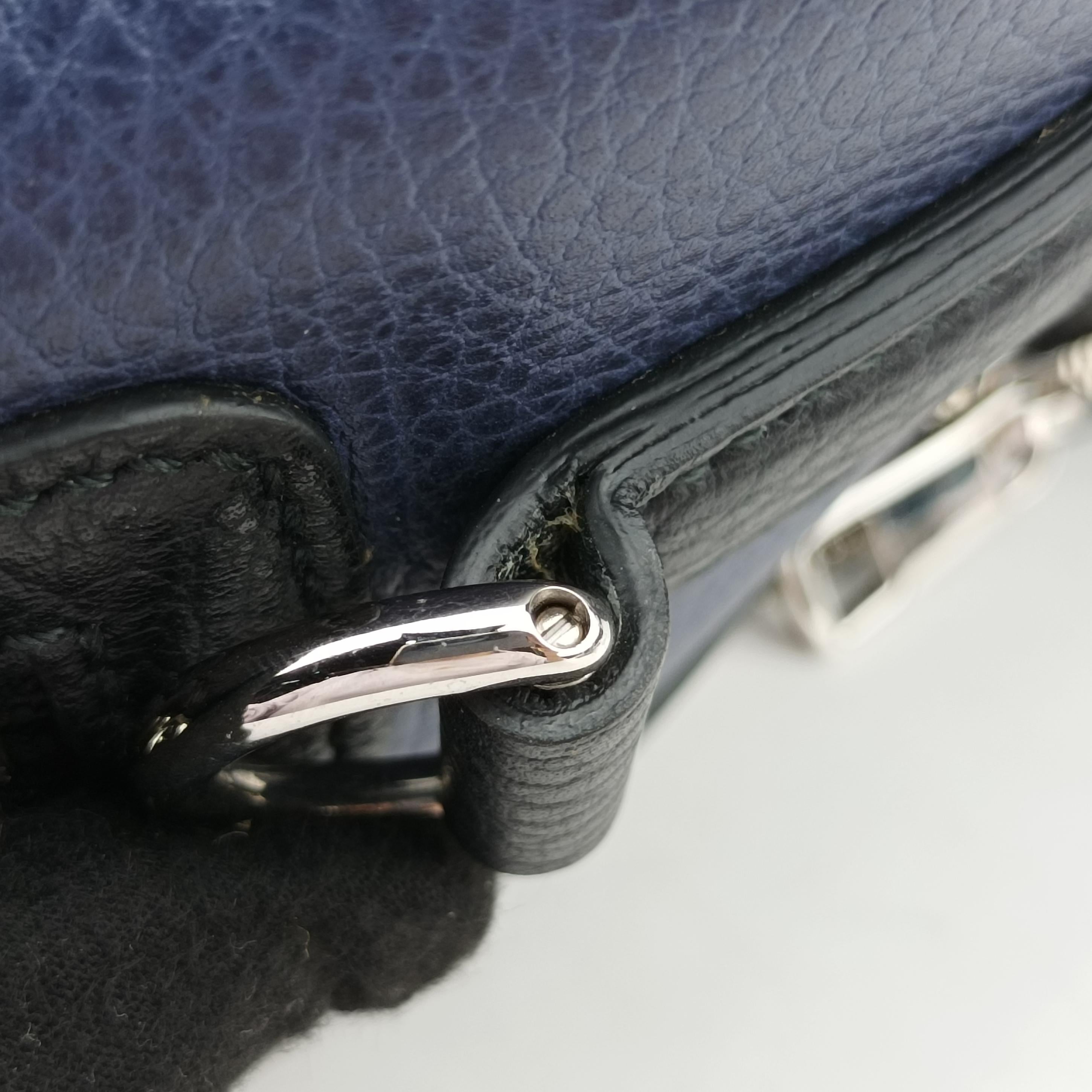 Pre-owned Gucci Cosmopolis Black×blue Leather 411872 handbag | stylenewstar