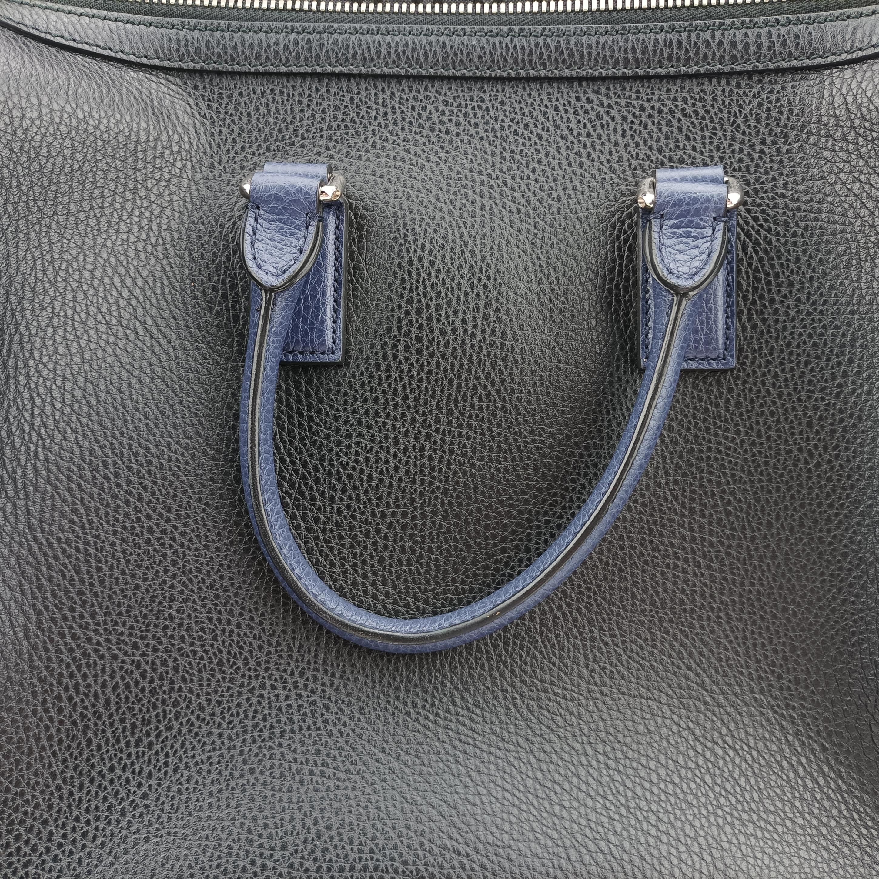 Pre-owned Gucci Cosmopolis Black×blue Leather 411872 handbag | stylenewstar