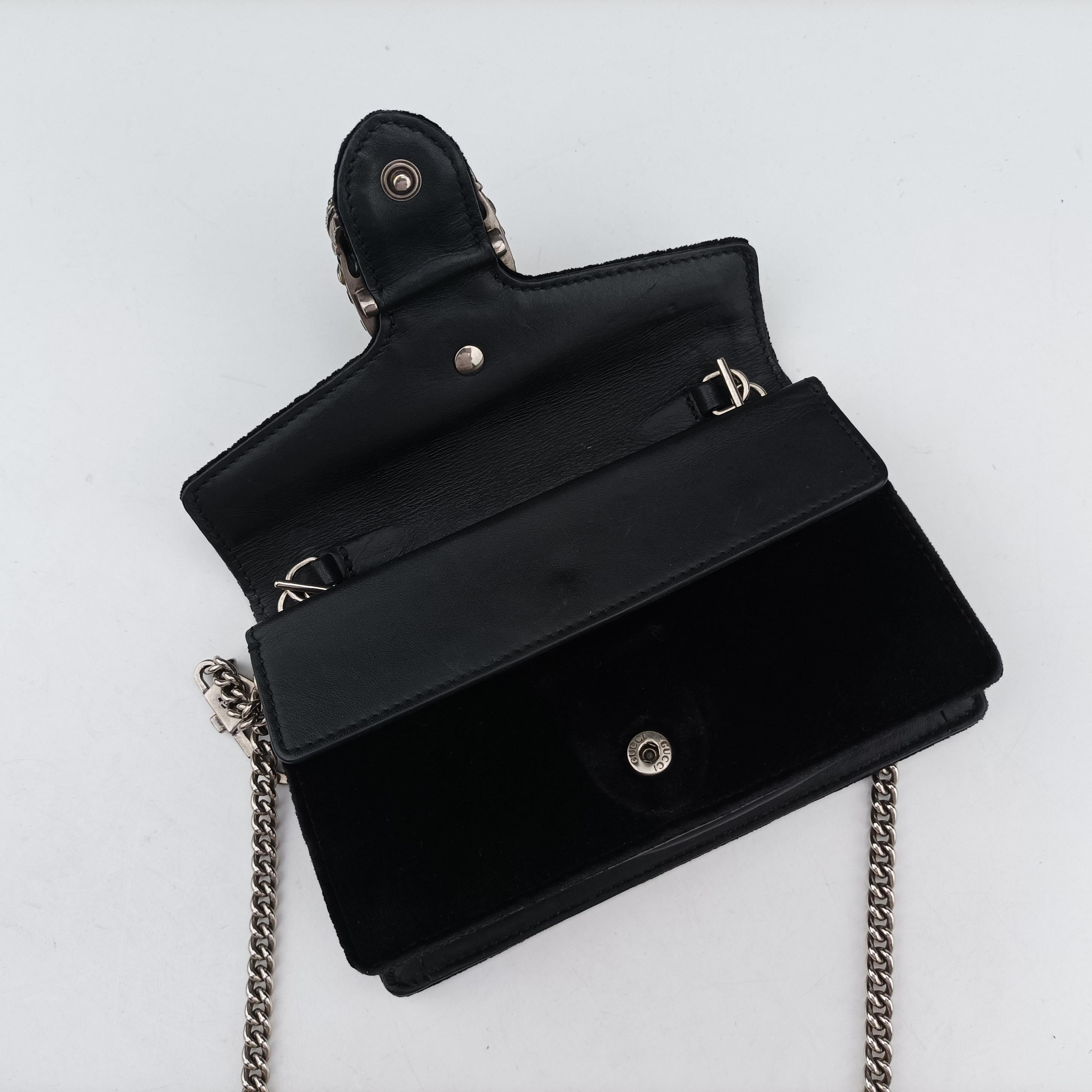 Pre-owned Gucci Dionysus Black velour 476432 shoulderbag | stylenewstar