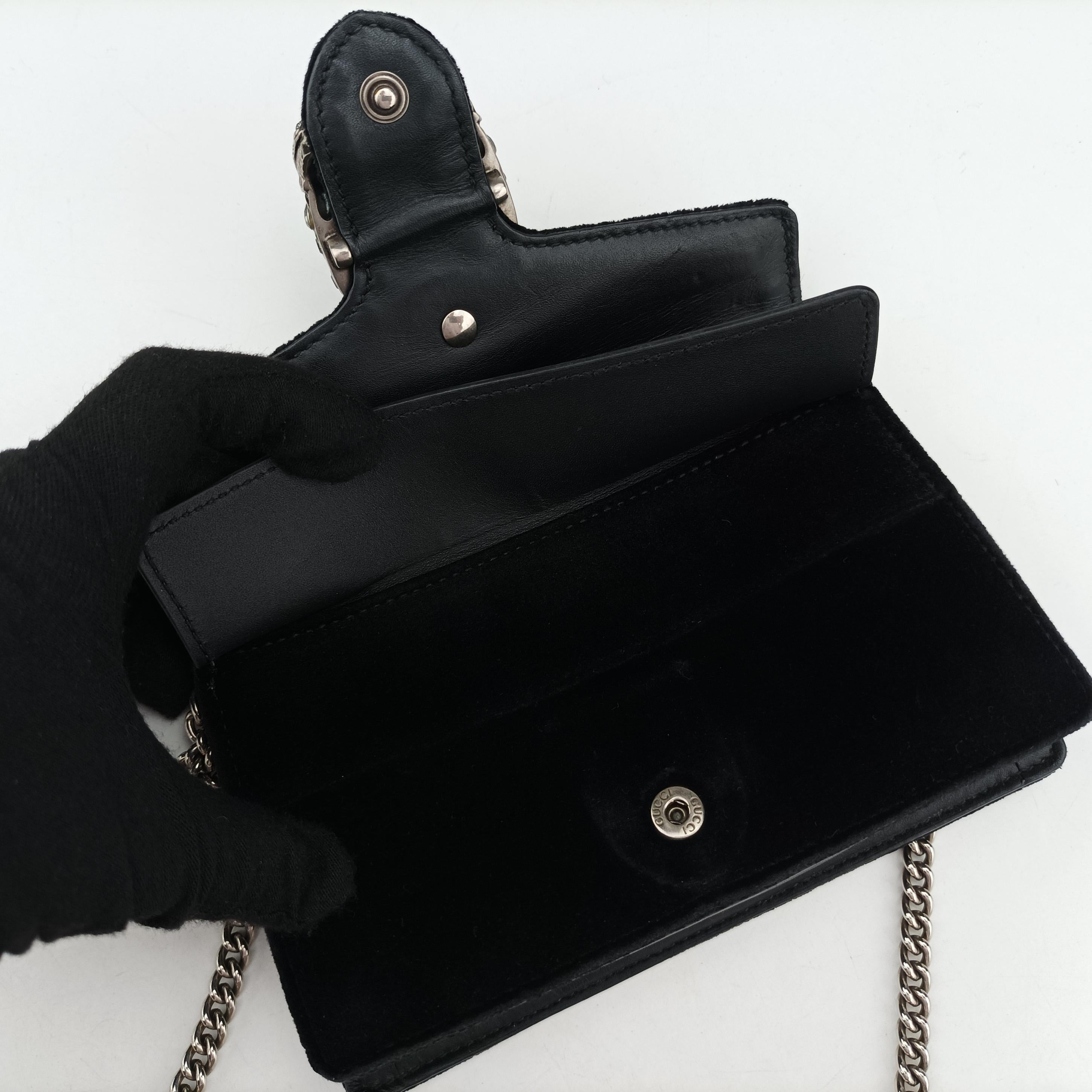 Pre-owned Gucci Dionysus Black velour 476432 shoulderbag | stylenewstar