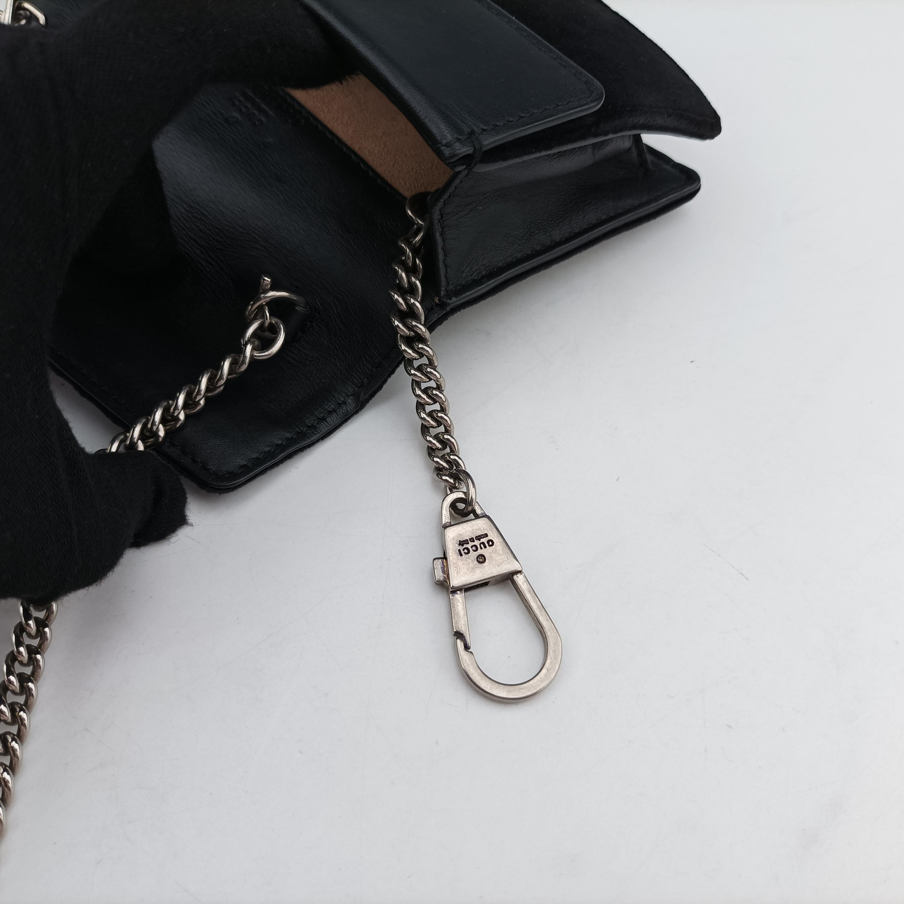 Pre-owned Gucci Dionysus Black velour 476432 shoulderbag | stylenewstar