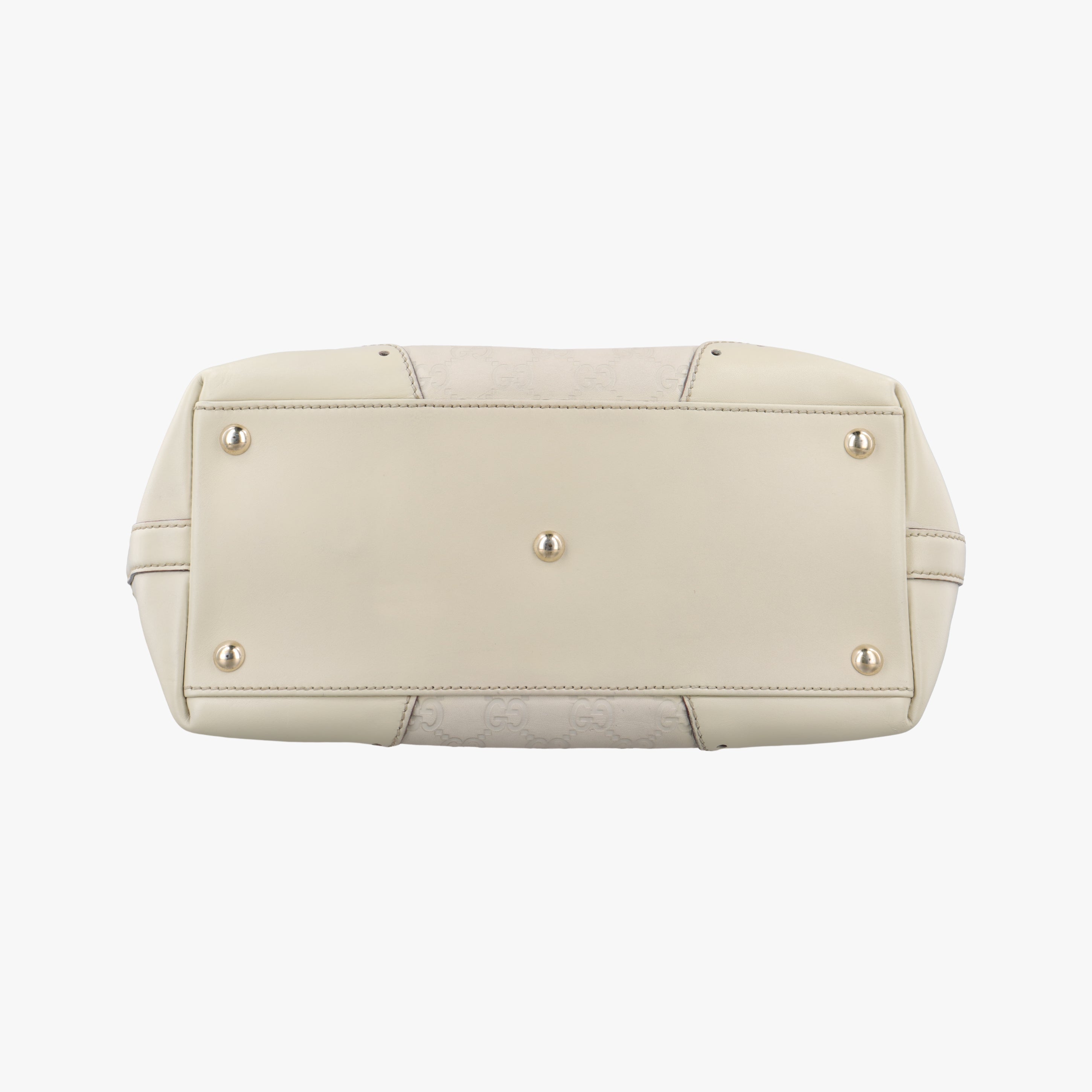 Vintage Gucci logo plate White Leather 145993 shoulderbag | stylenewstar