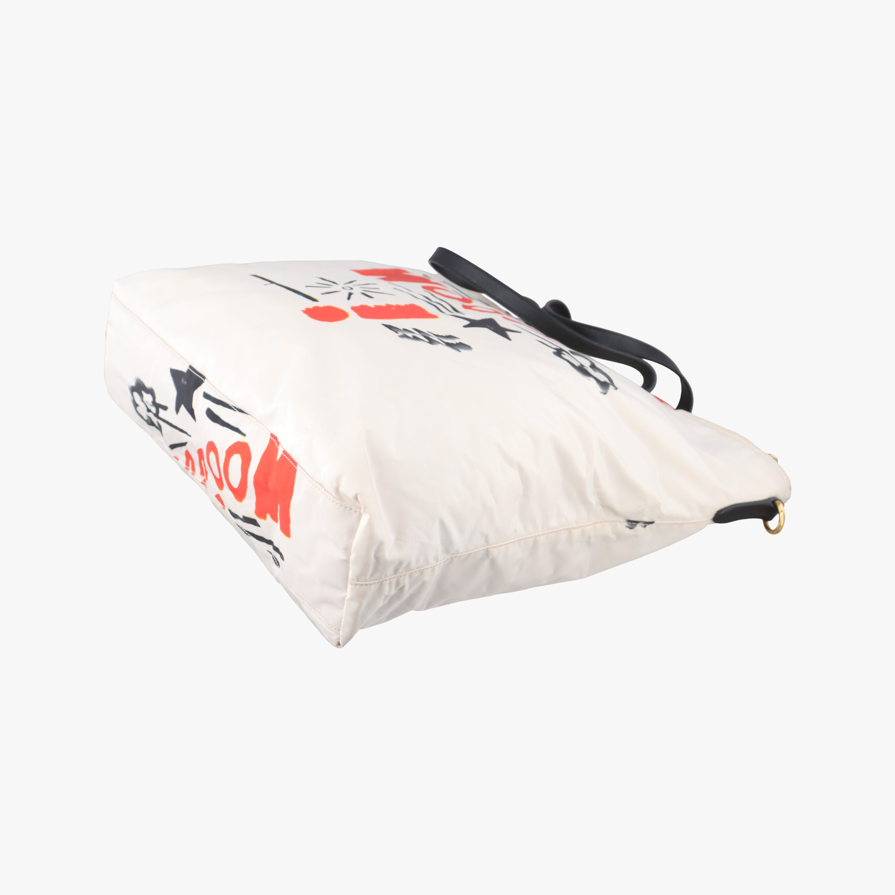 Pre-owned Prada Tessuto Stampato White x Black x Orange nylon  shoulderbag | stylenewstar