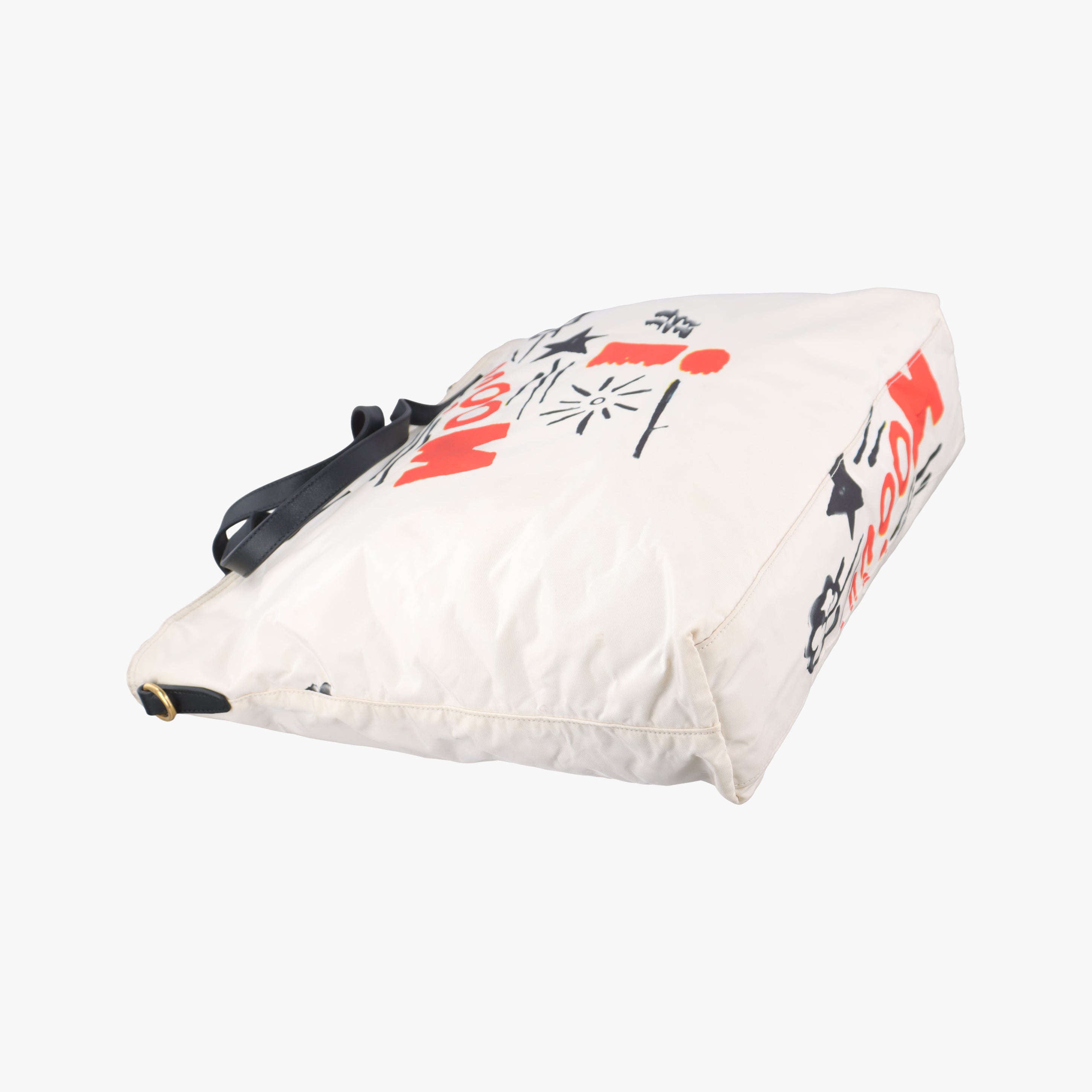 Pre-owned Prada Tessuto Stampato White x Black x Orange nylon  shoulderbag | stylenewstar