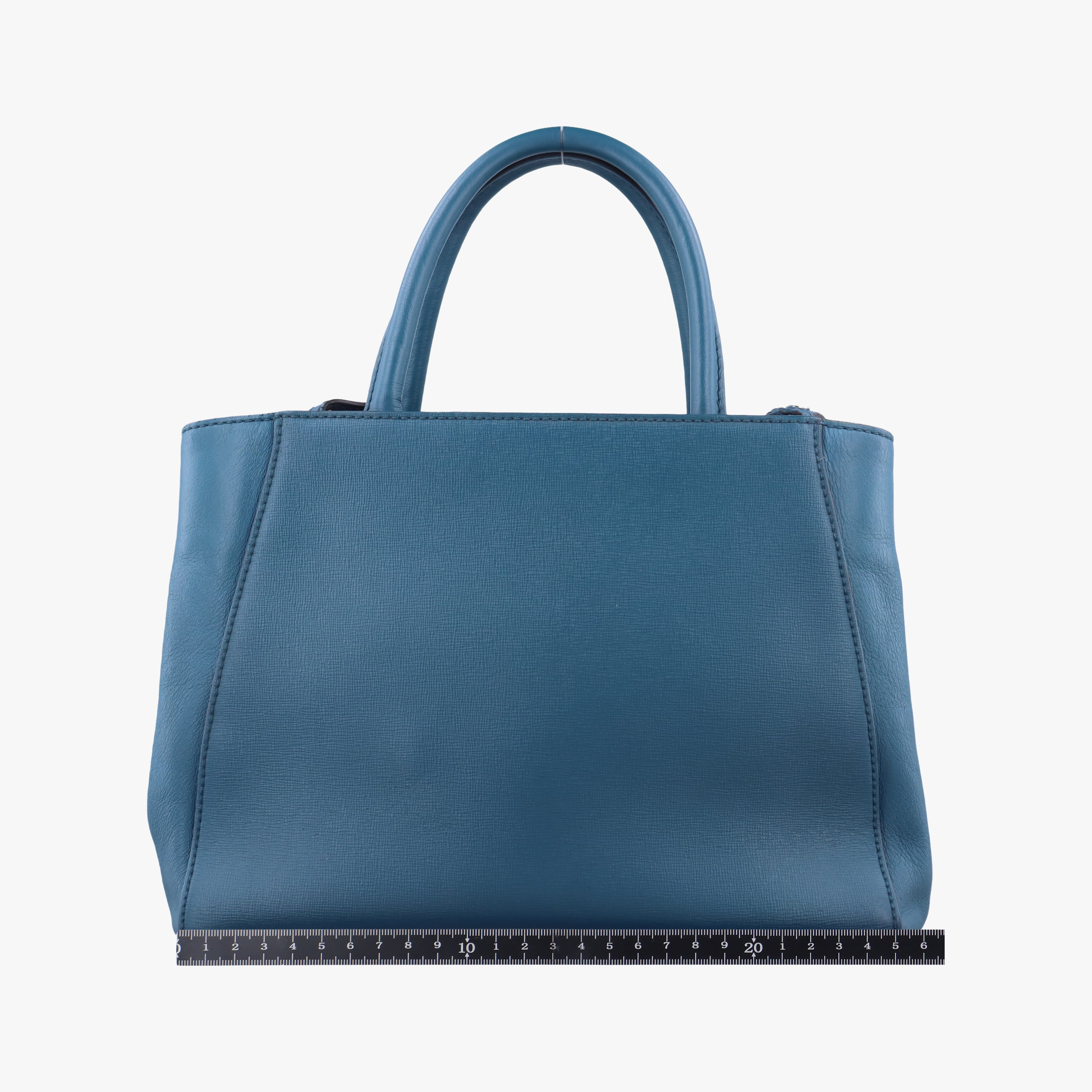 Pre-owned Fendi Petite 2 JOURS Blue Leather 8BH253 shoulderbag | stylenewstar