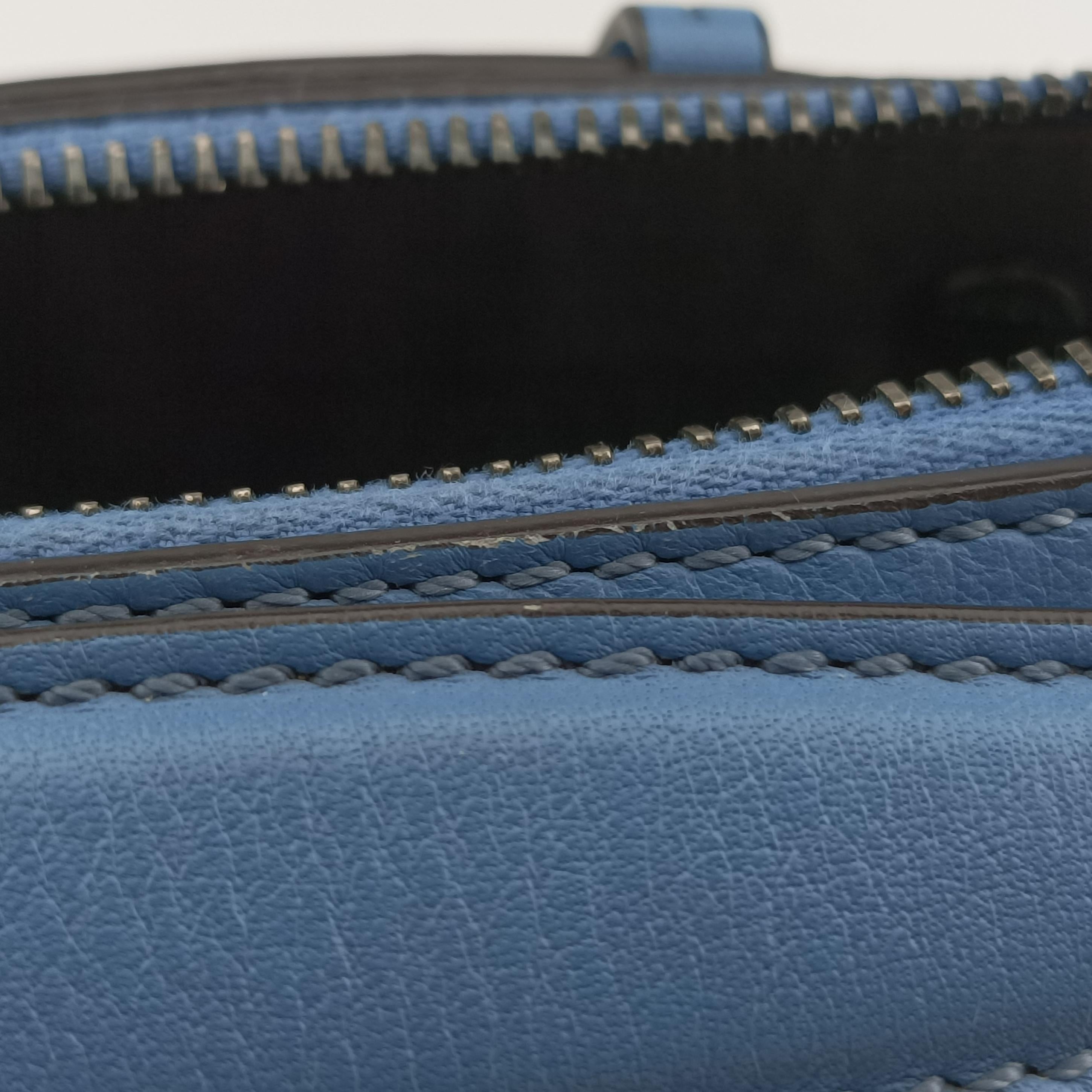 Pre-owned Fendi By the Way Blue Leather 8BL133 shoulderbag | stylenewstar