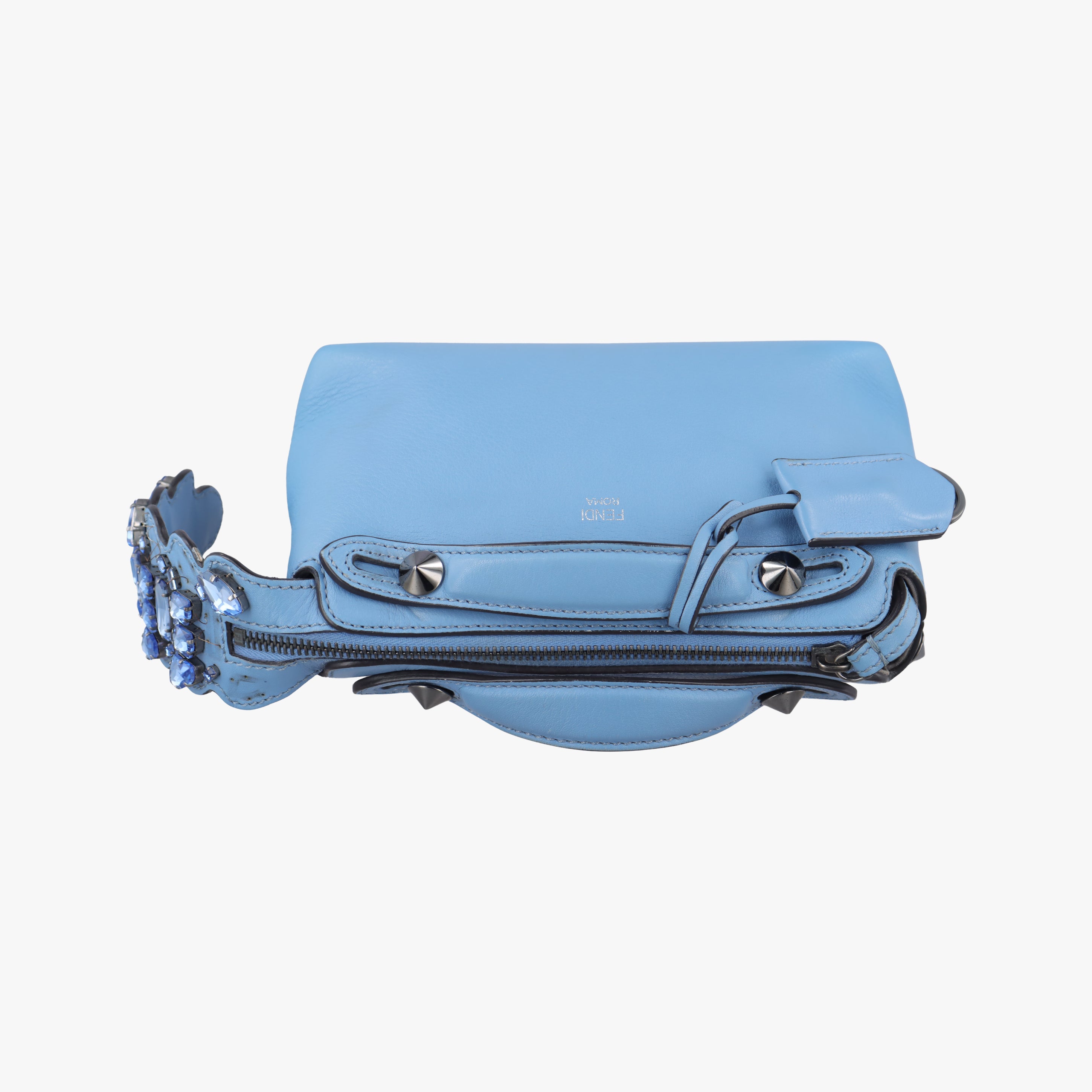 Pre-owned Fendi By the Way Blue Leather 8BL133 shoulderbag | stylenewstar