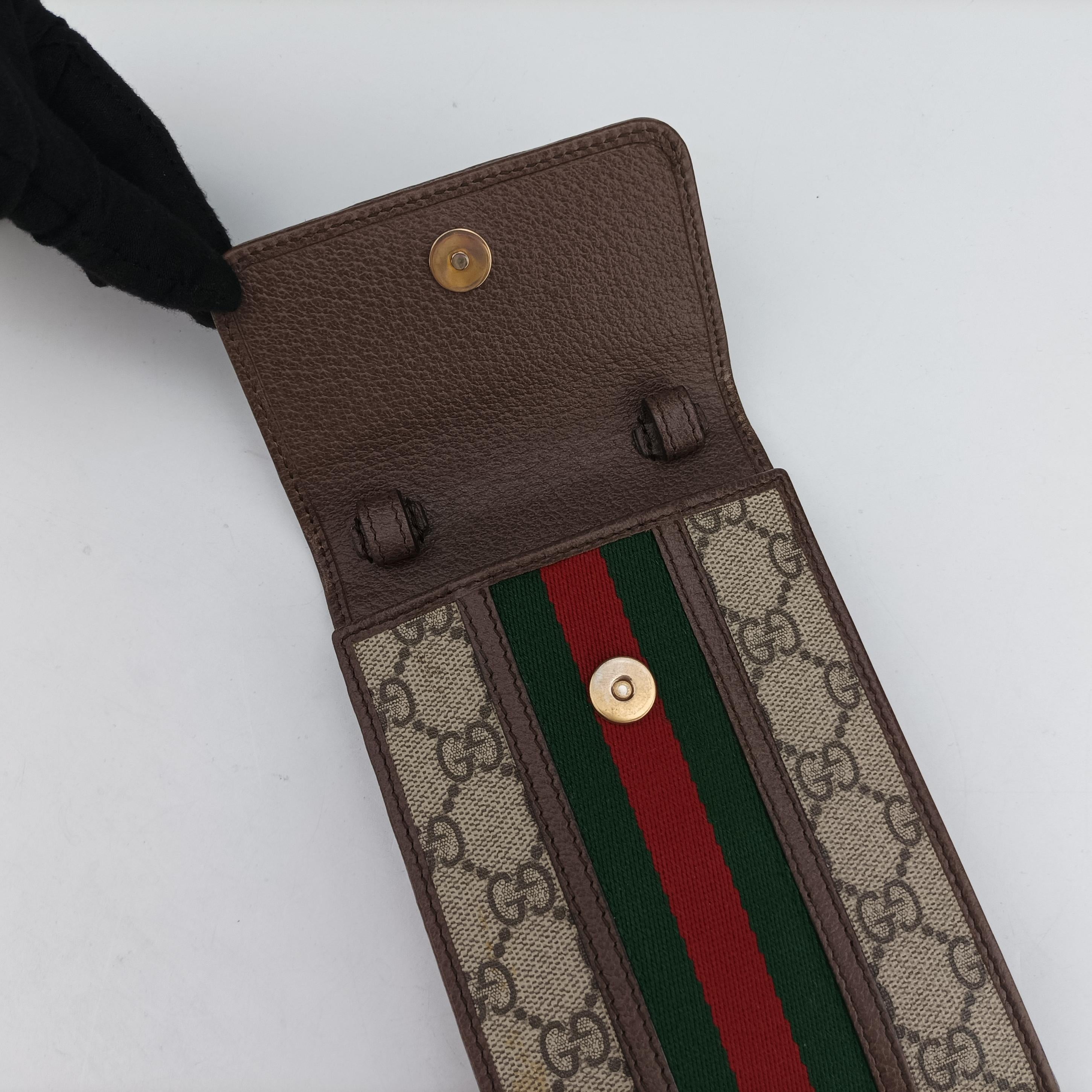 Secondhand Gucci Ophidia GG Supreme Mini Beige x Red x Green PVC coated canvas 625757 shoulderbag | stylenewstar