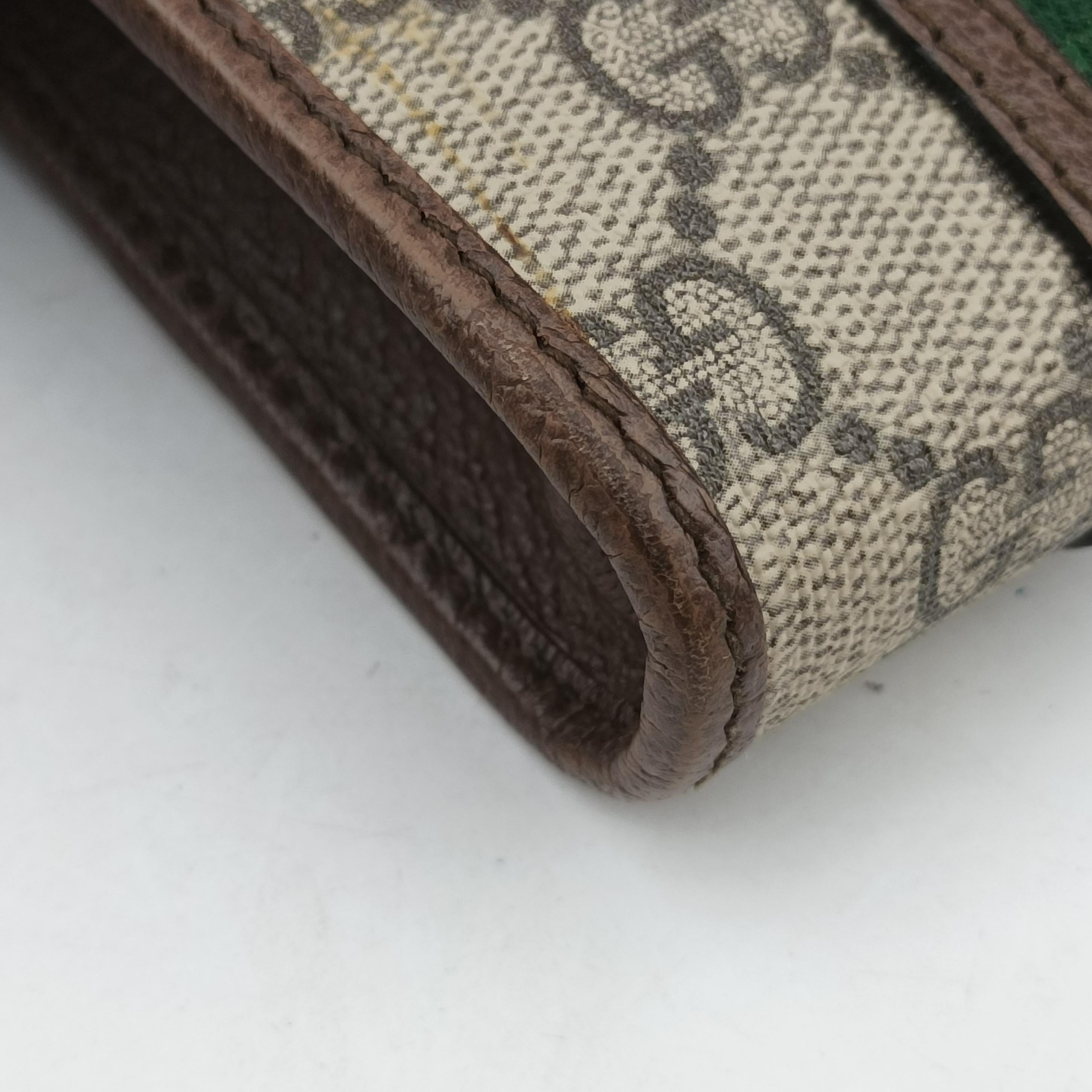 Secondhand Gucci Ophidia GG Supreme Mini Beige x Red x Green PVC coated canvas 625757 shoulderbag | stylenewstar