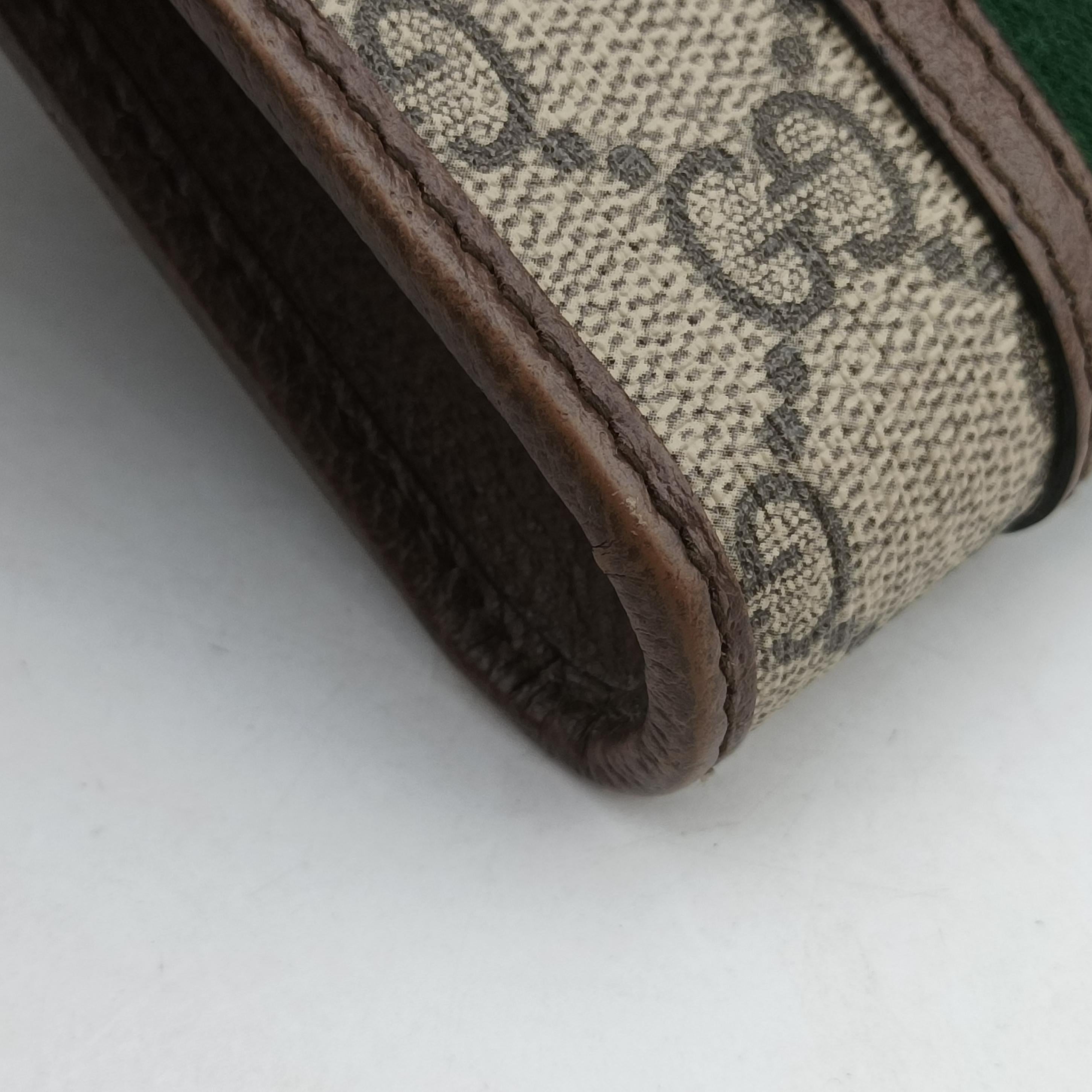 Secondhand Gucci Ophidia GG Supreme Mini Beige x Red x Green PVC coated canvas 625757 shoulderbag | stylenewstar