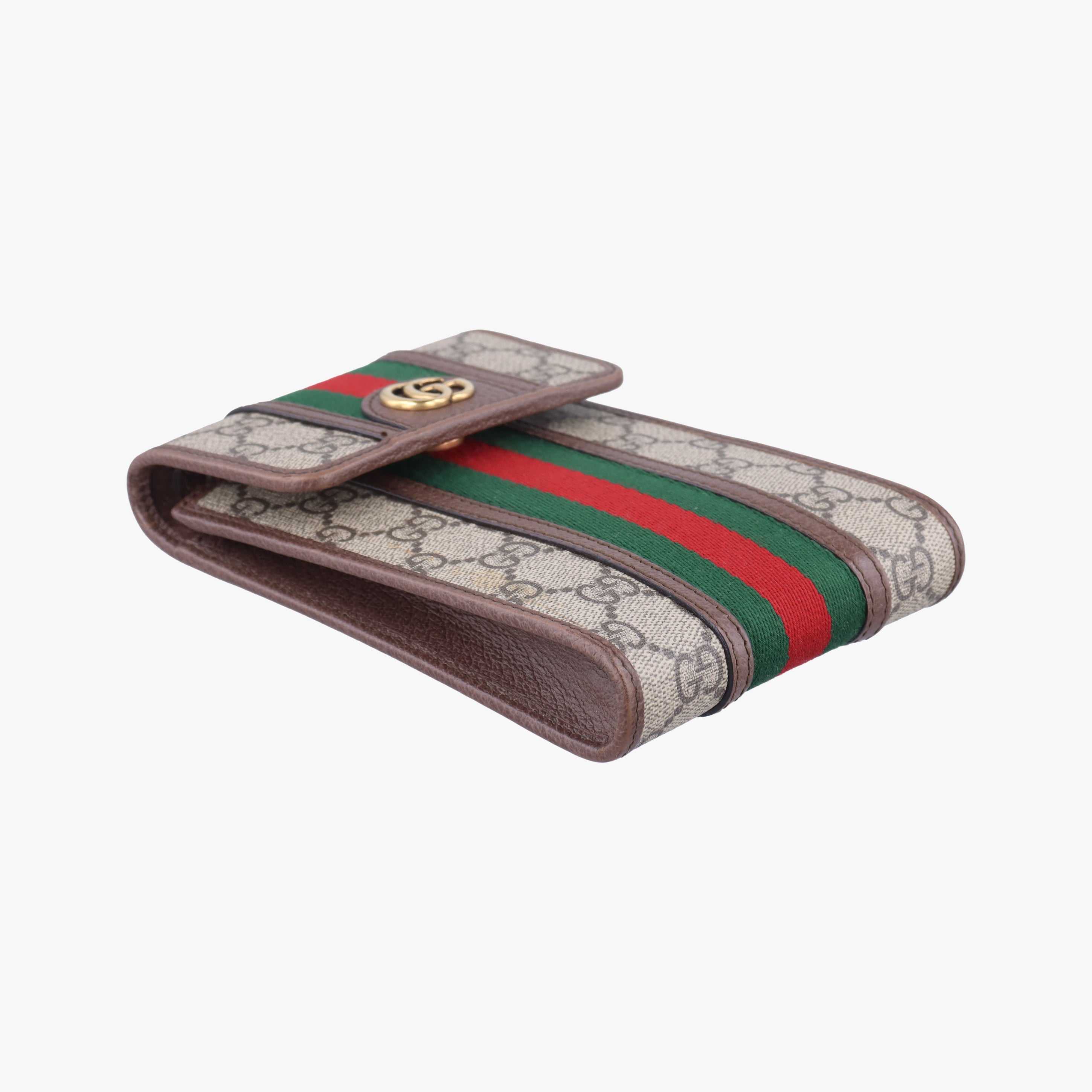 Secondhand Gucci Ophidia GG Supreme Mini Beige x Red x Green PVC coated canvas 625757 shoulderbag | stylenewstar
