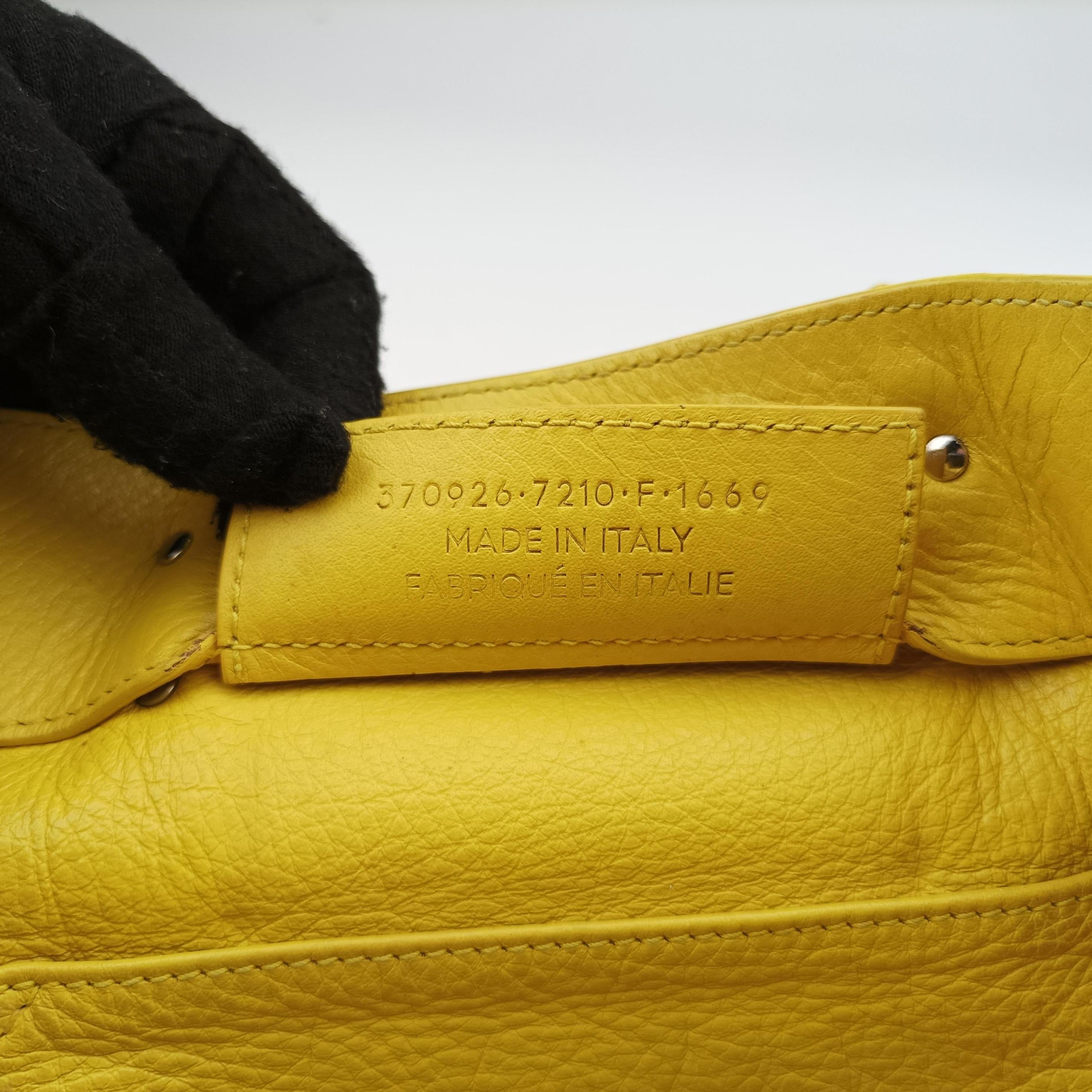 Pre-owned Balenciaga Paper A6 Zip Around Yellow Lambskin 370926 shoulderbag | stylenewstar
