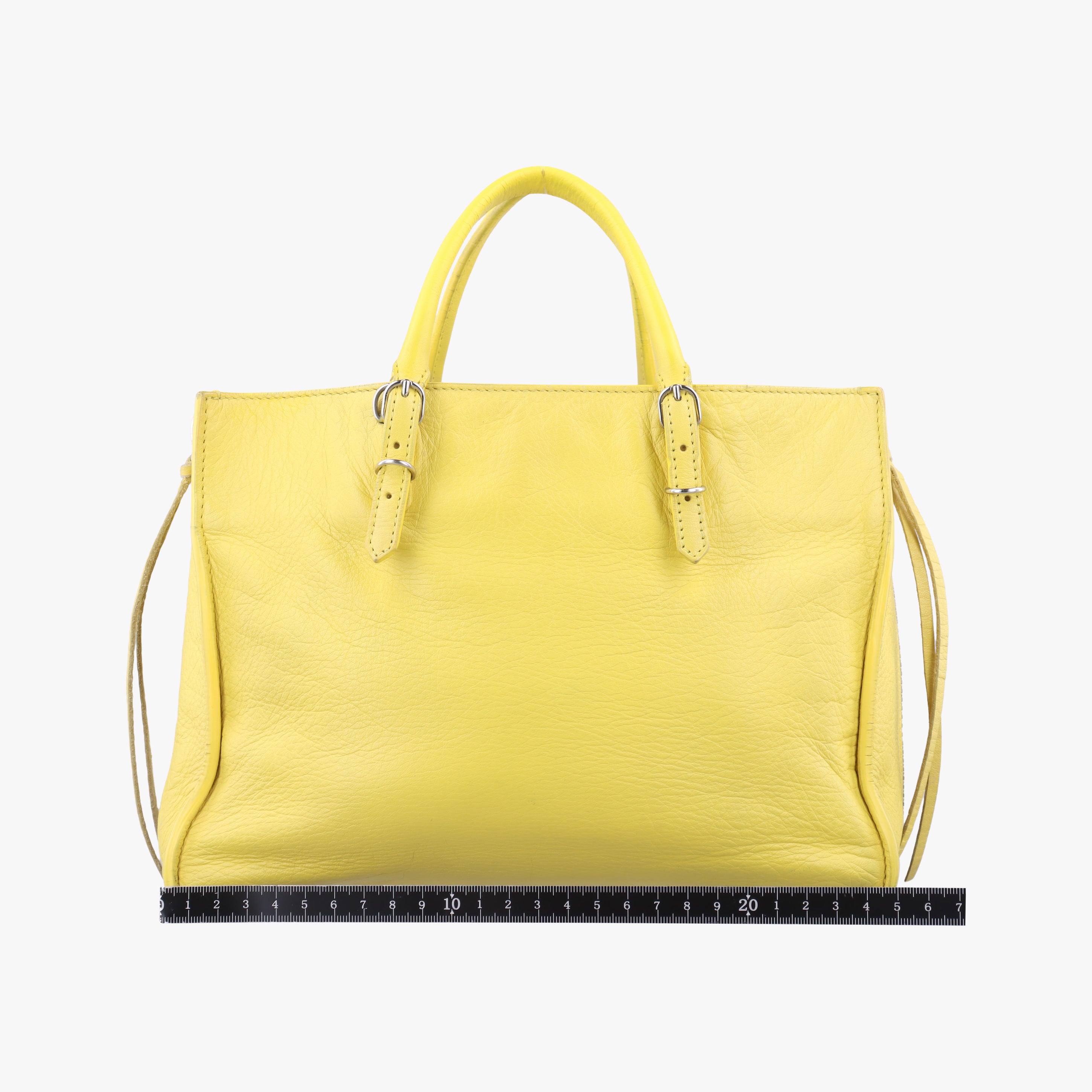 Pre-owned Balenciaga Paper A6 Zip Around Yellow Lambskin 370926 shoulderbag | stylenewstar