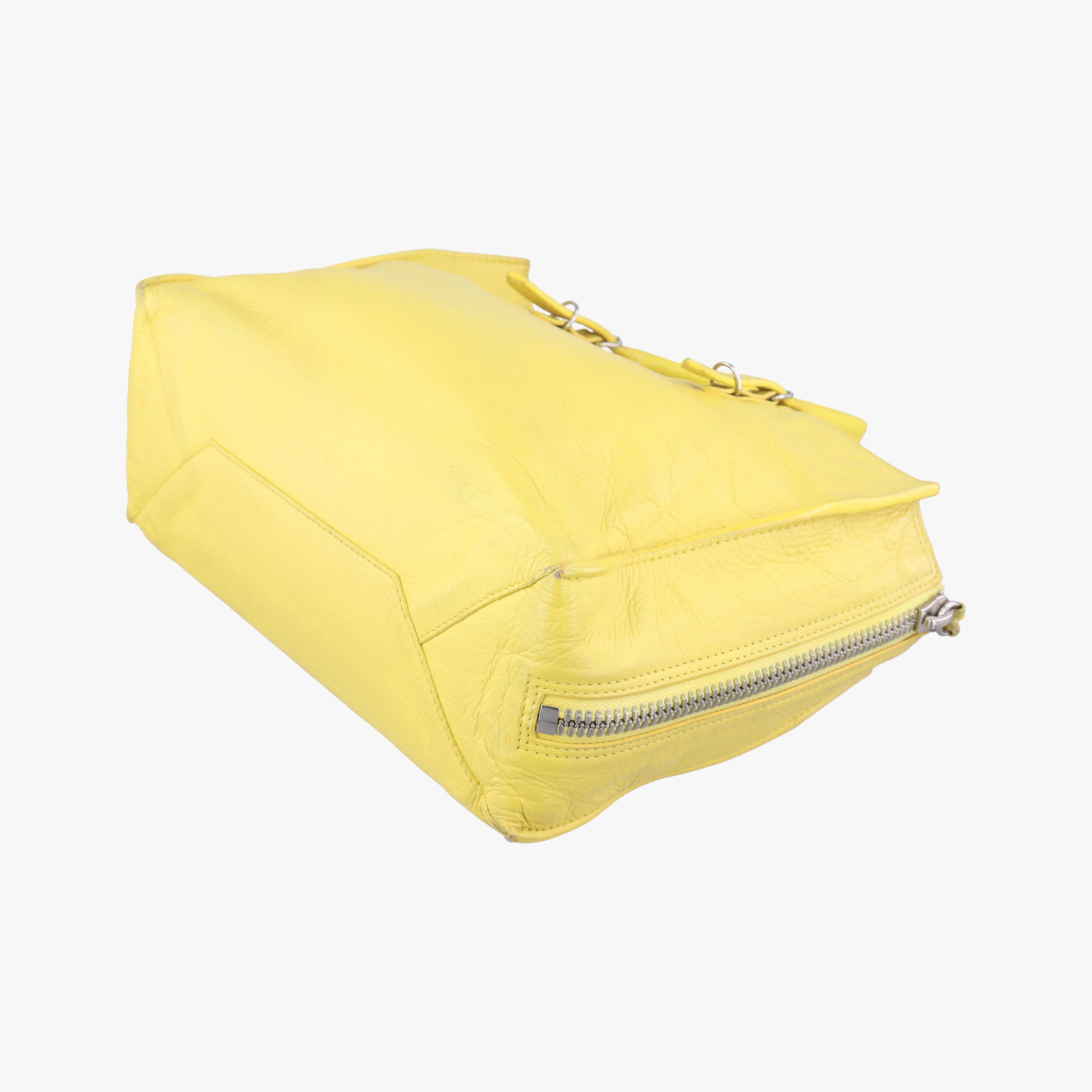 Pre-owned Balenciaga Paper A6 Zip Around Yellow Lambskin 370926 shoulderbag | stylenewstar