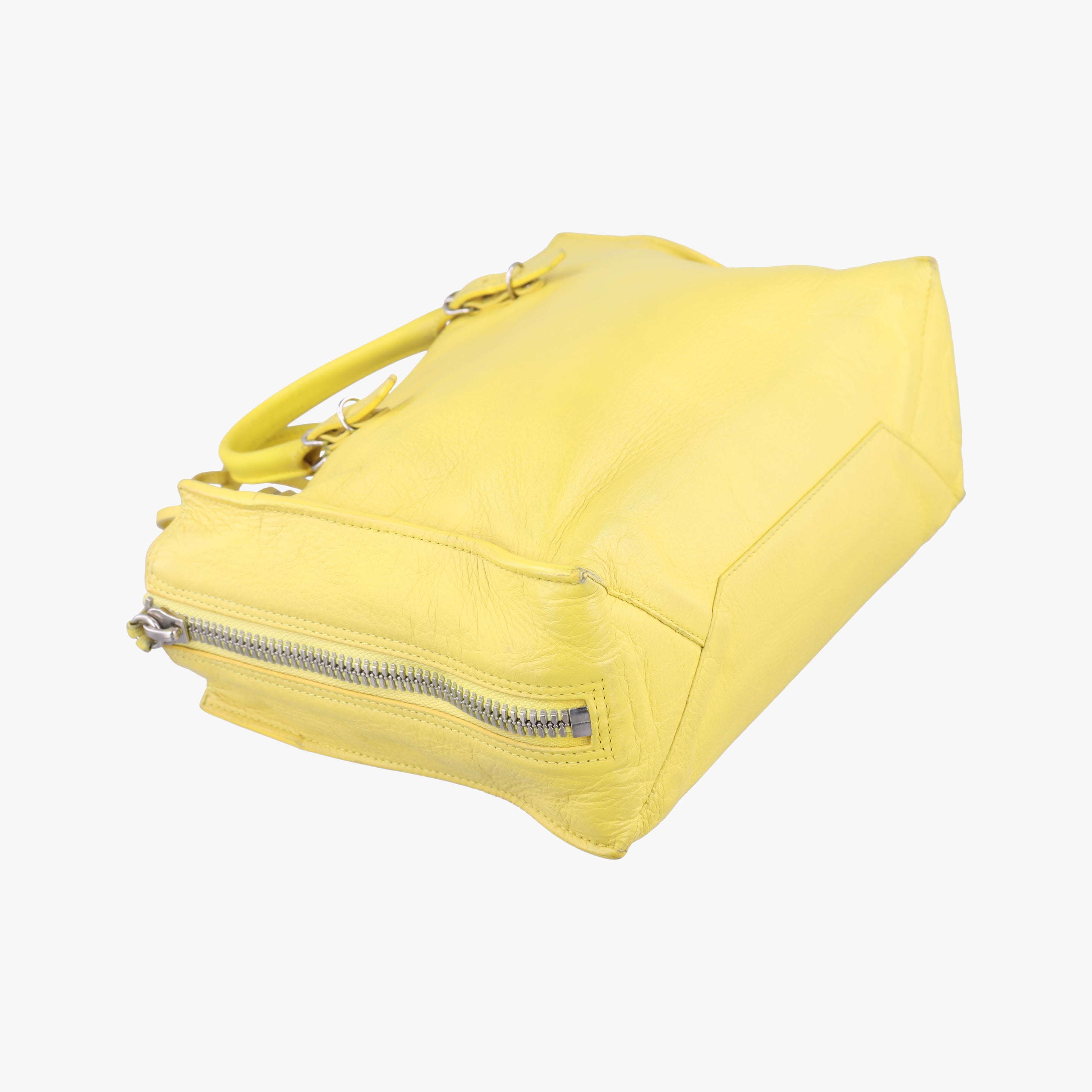 Pre-owned Balenciaga Paper A6 Zip Around Yellow Lambskin 370926 shoulderbag | stylenewstar
