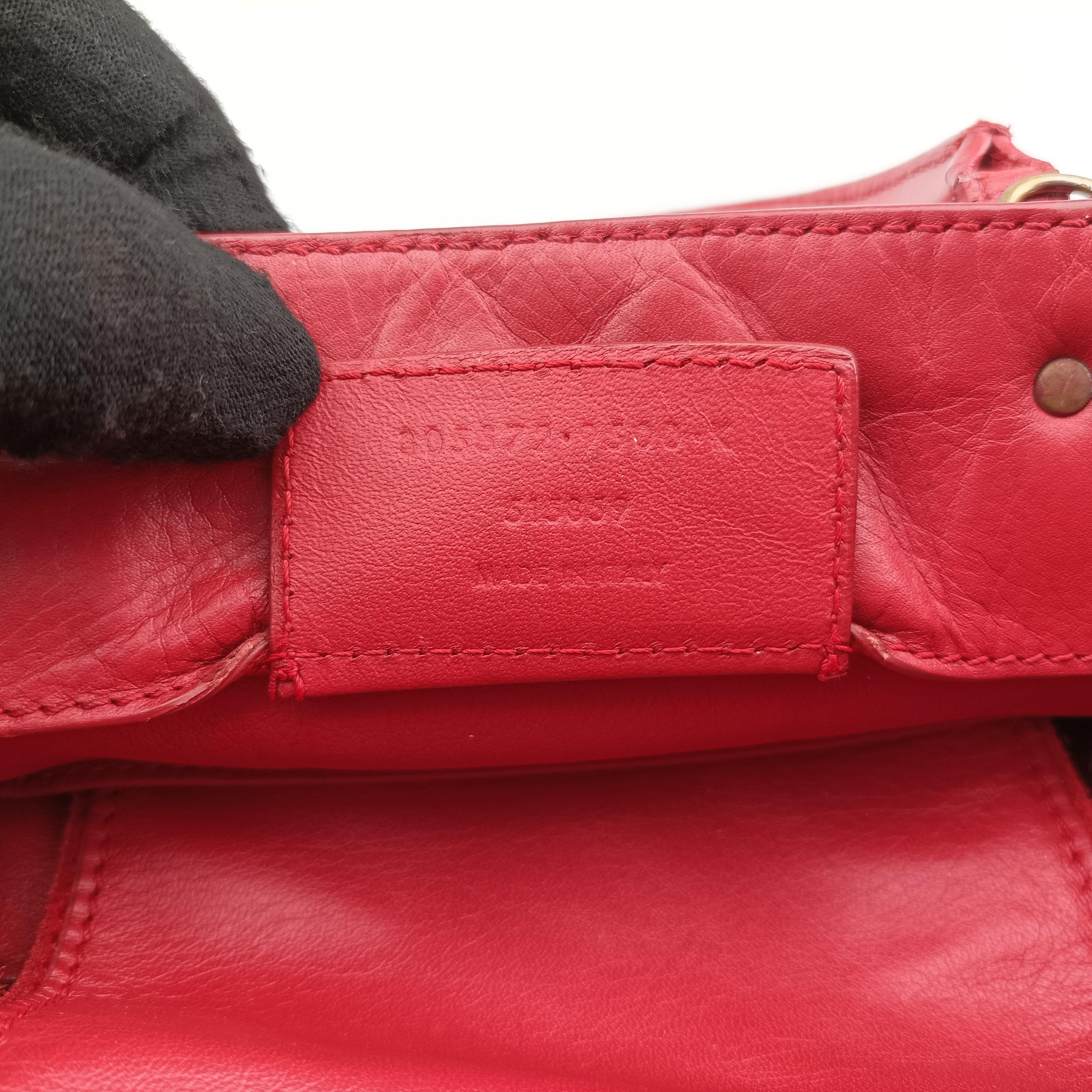 Pre-owned Balenciaga Paper Zip Around Red Leather 370926 shoulderbag | stylenewstar