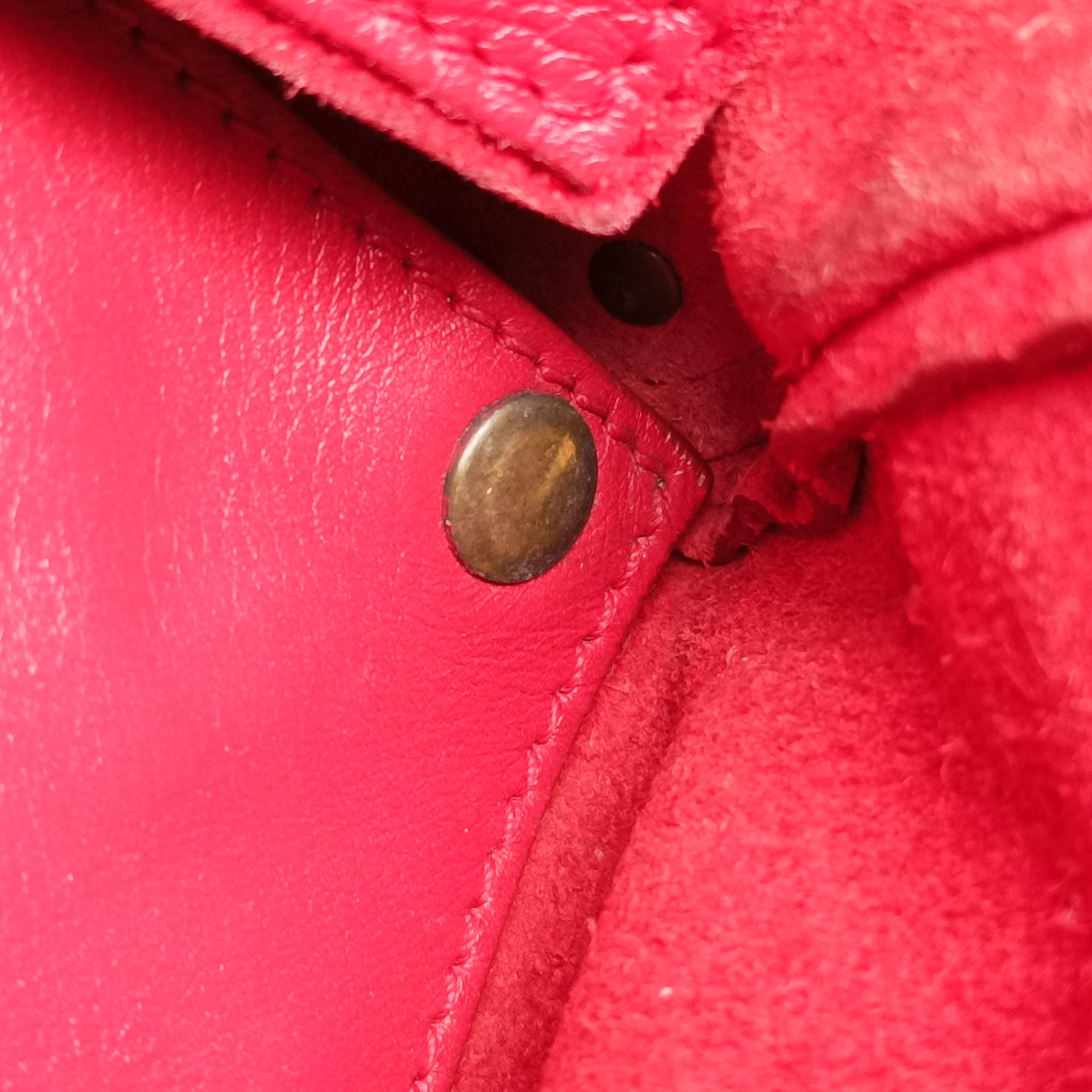 Pre-owned Balenciaga Paper Zip Around Red Leather 370926 shoulderbag | stylenewstar