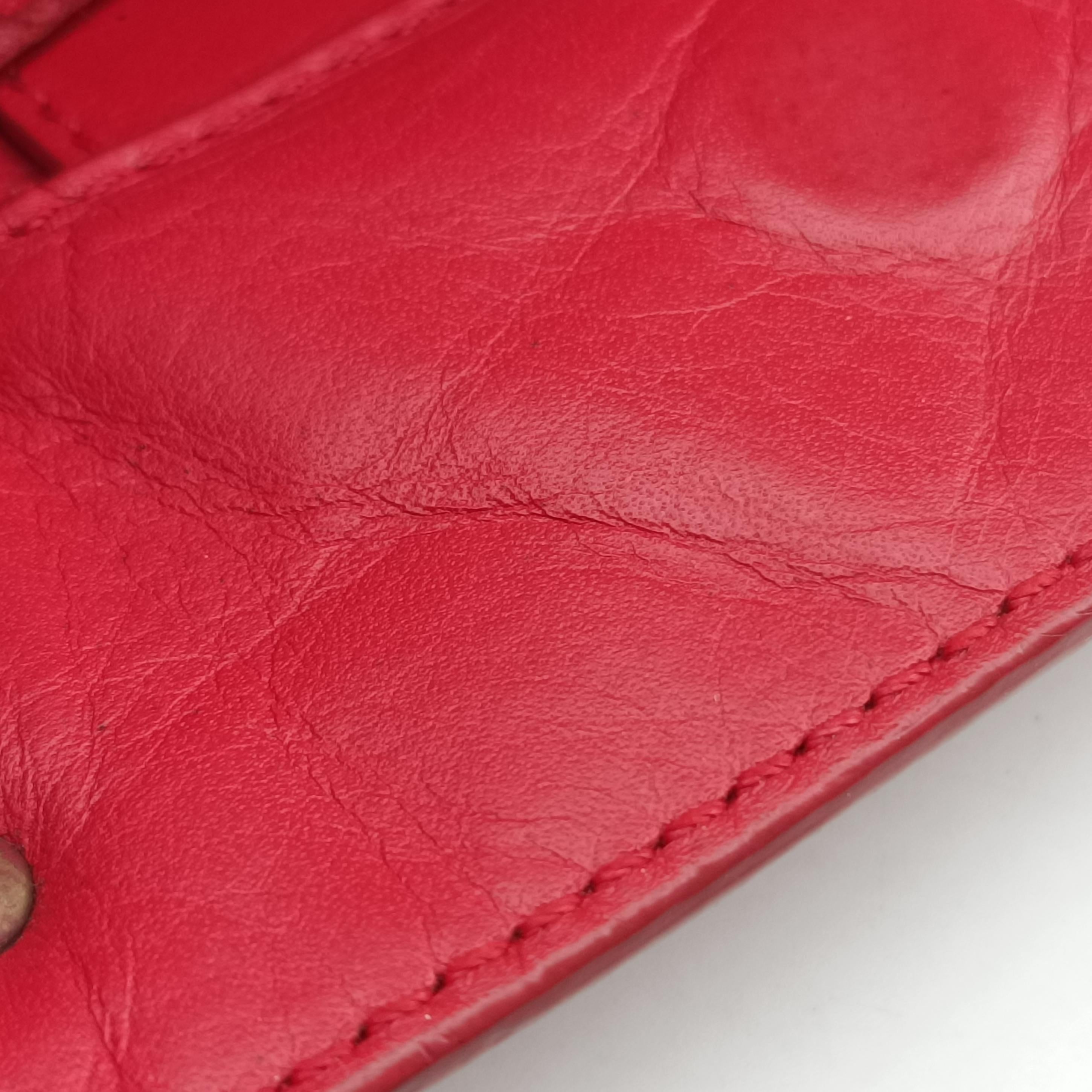 Pre-owned Balenciaga Paper Zip Around Red Leather 370926 shoulderbag | stylenewstar