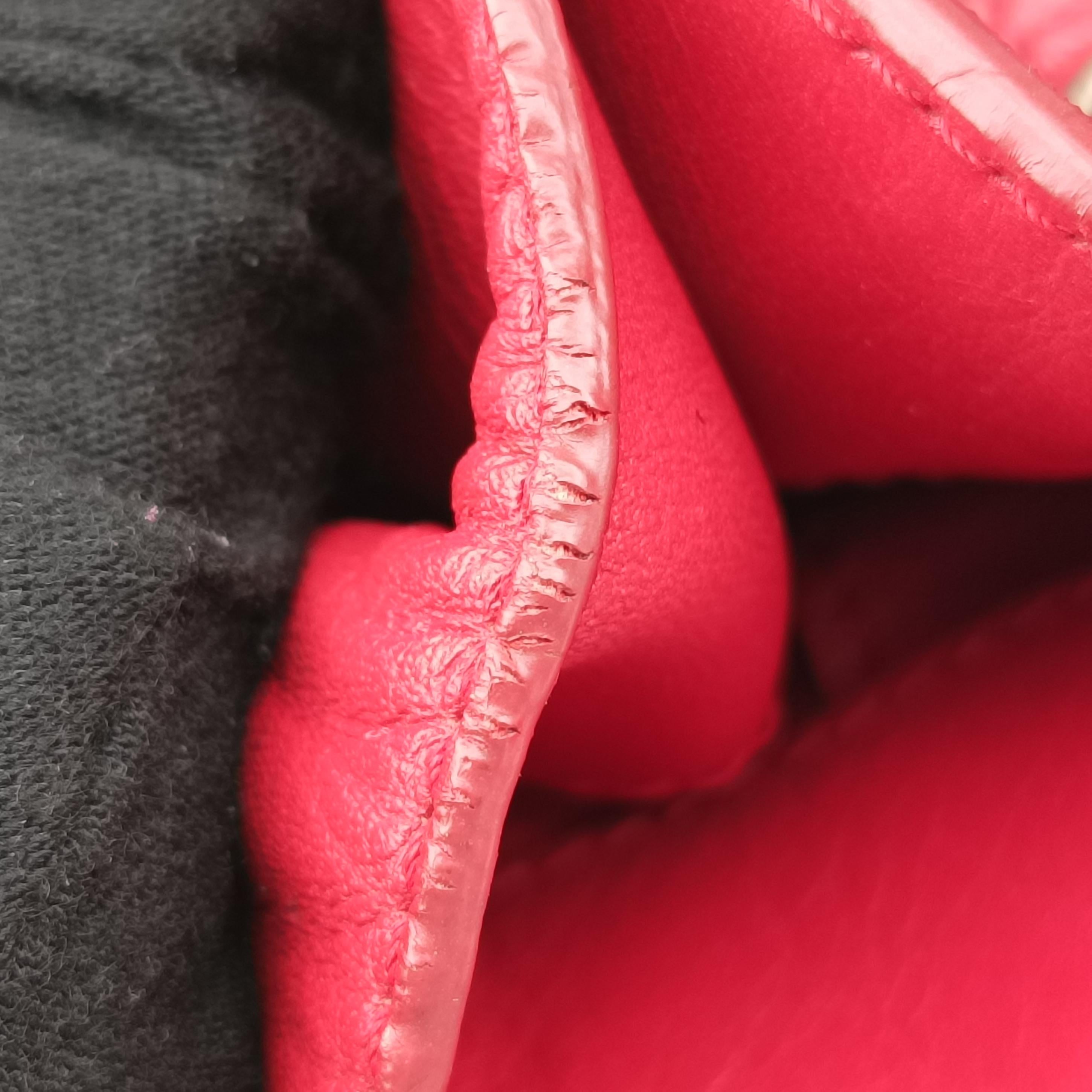 Pre-owned Balenciaga Paper Zip Around Red Leather 370926 shoulderbag | stylenewstar