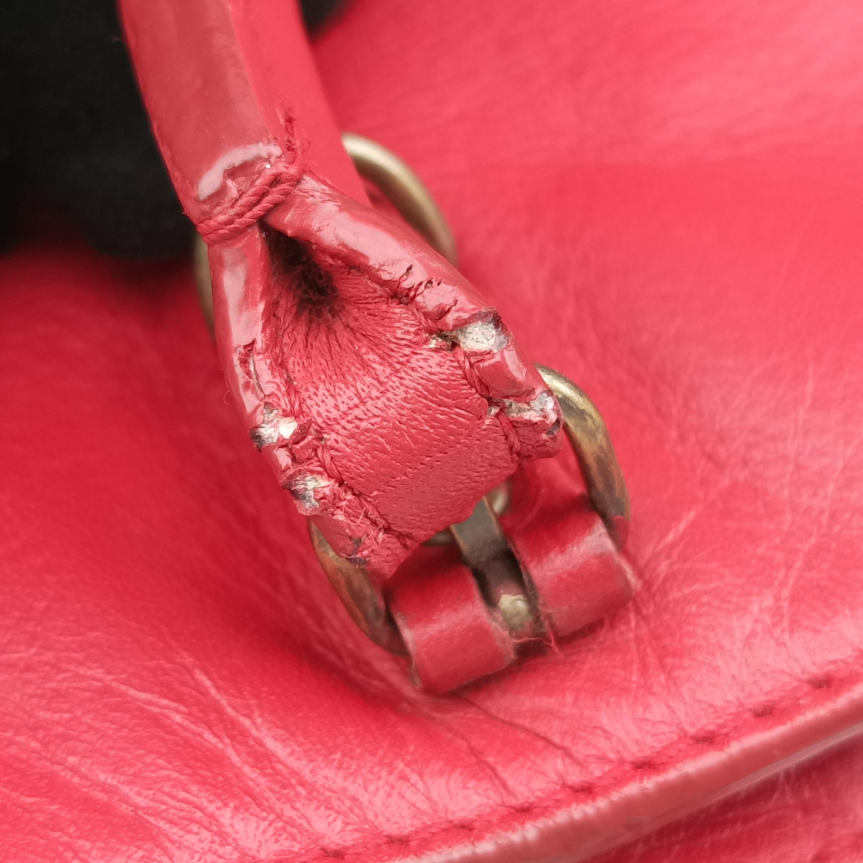 Pre-owned Balenciaga Paper Zip Around Red Leather 370926 shoulderbag | stylenewstar