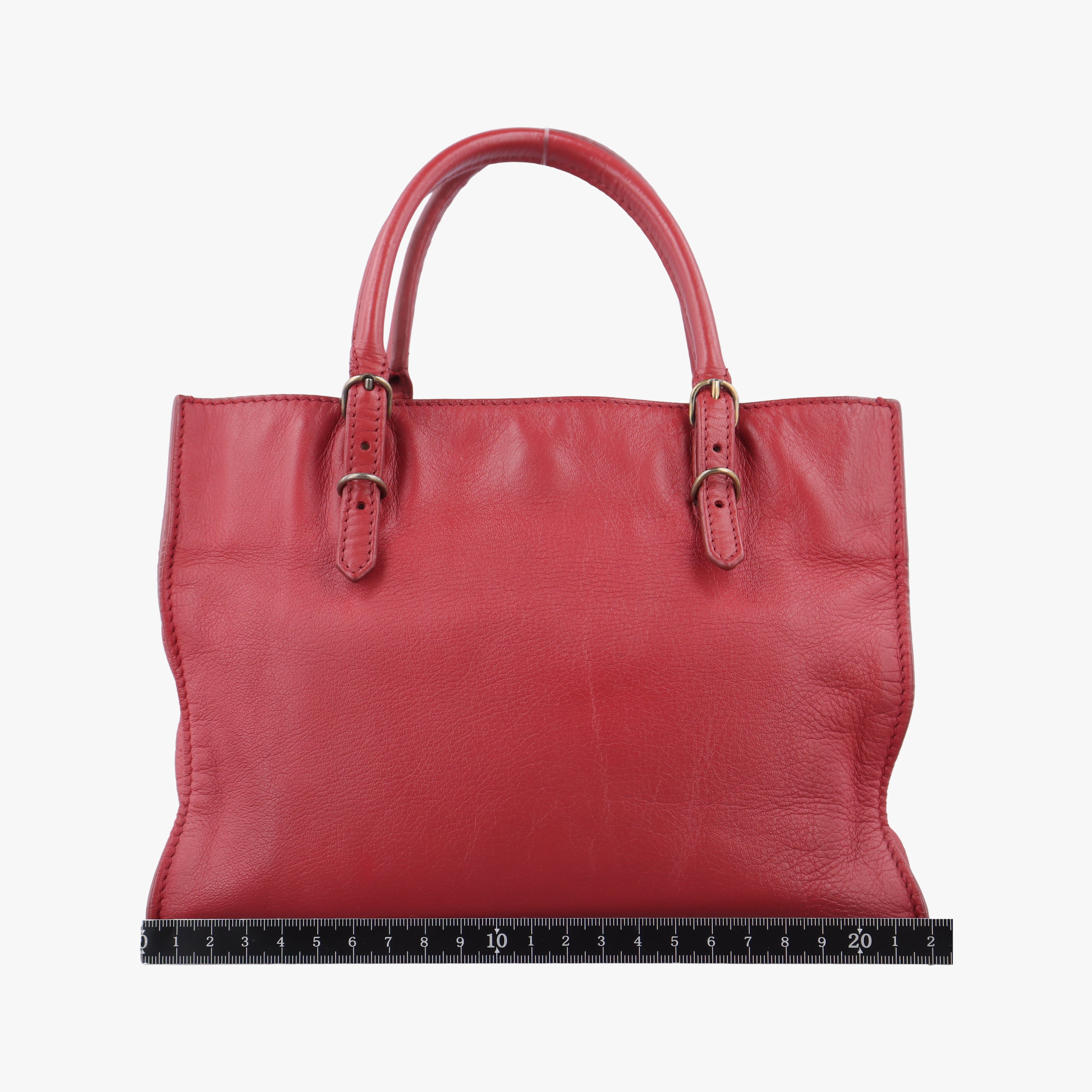 Pre-owned Balenciaga Paper Zip Around Red Leather 370926 shoulderbag | stylenewstar
