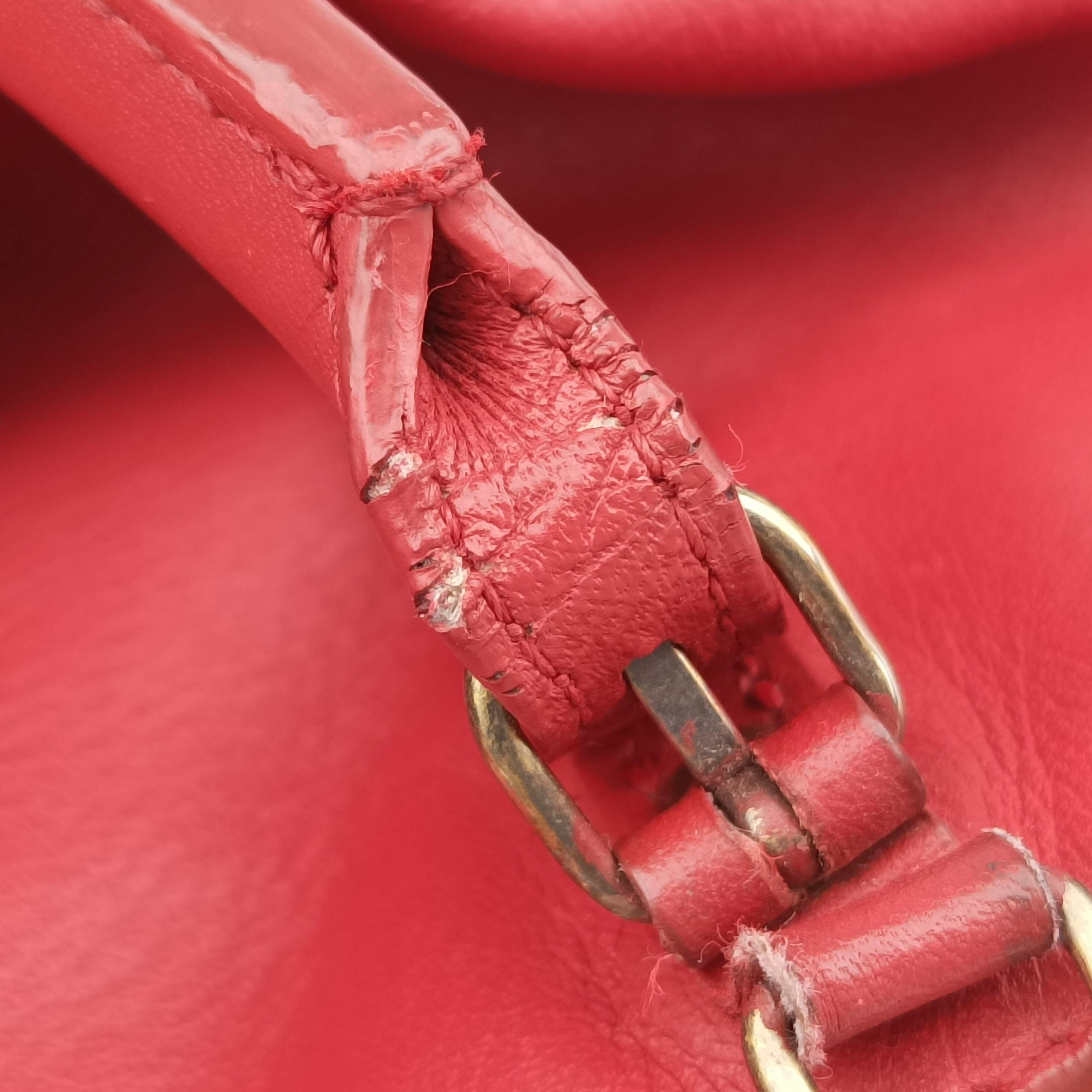 Pre-owned Balenciaga Paper Zip Around Red Leather 370926 shoulderbag | stylenewstar