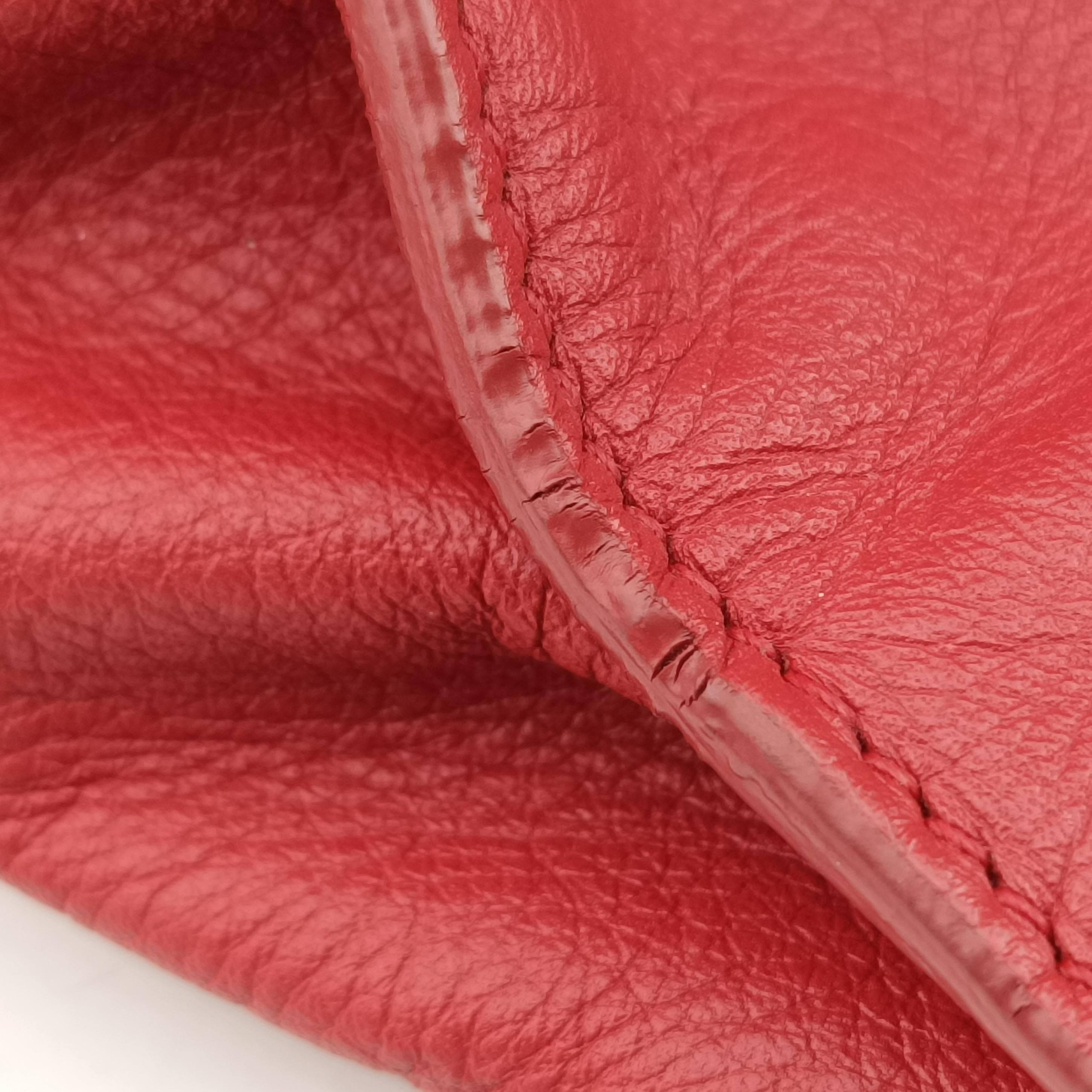 Pre-owned Balenciaga Paper Zip Around Red Leather 370926 shoulderbag | stylenewstar