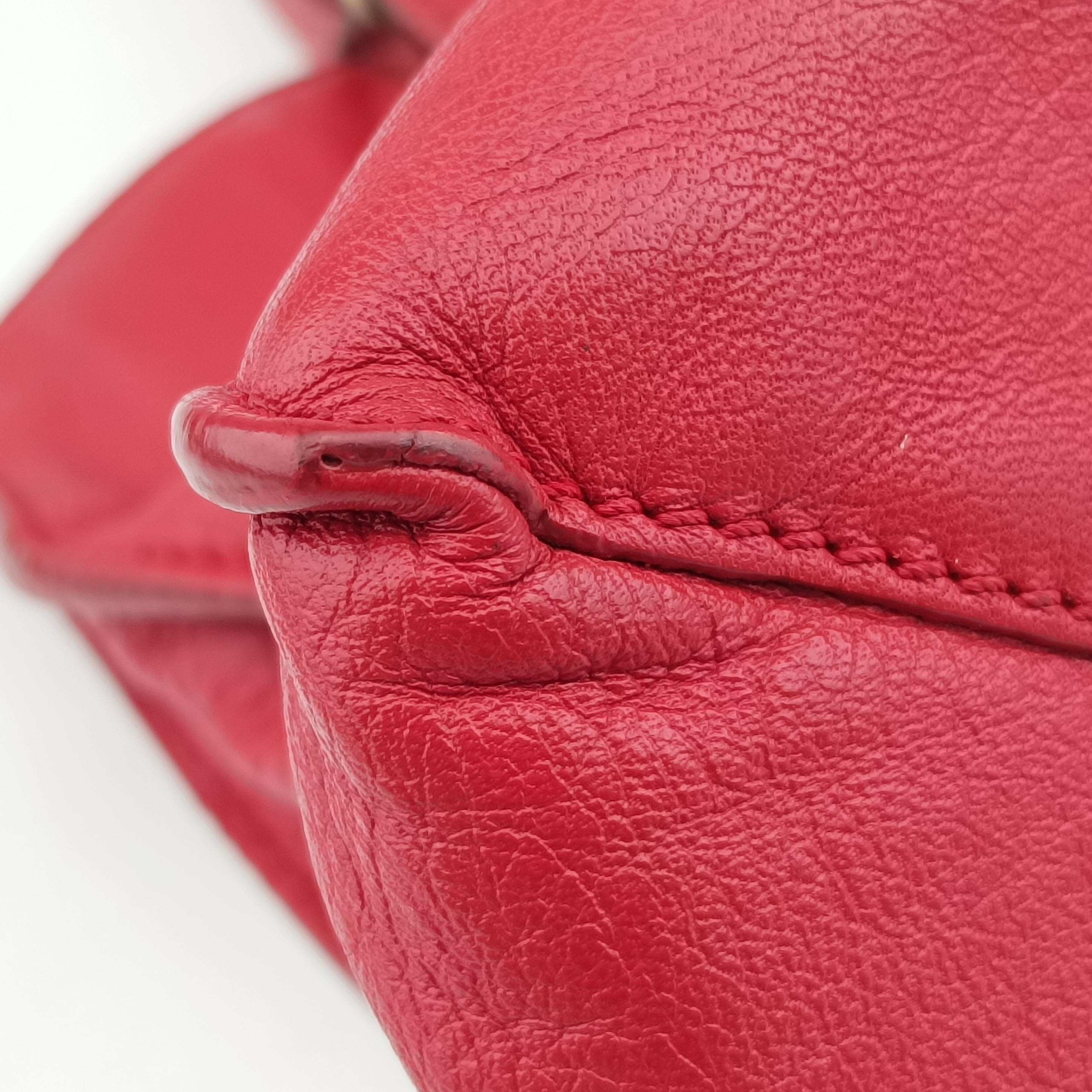 Pre-owned Balenciaga Paper Zip Around Red Leather 370926 shoulderbag | stylenewstar