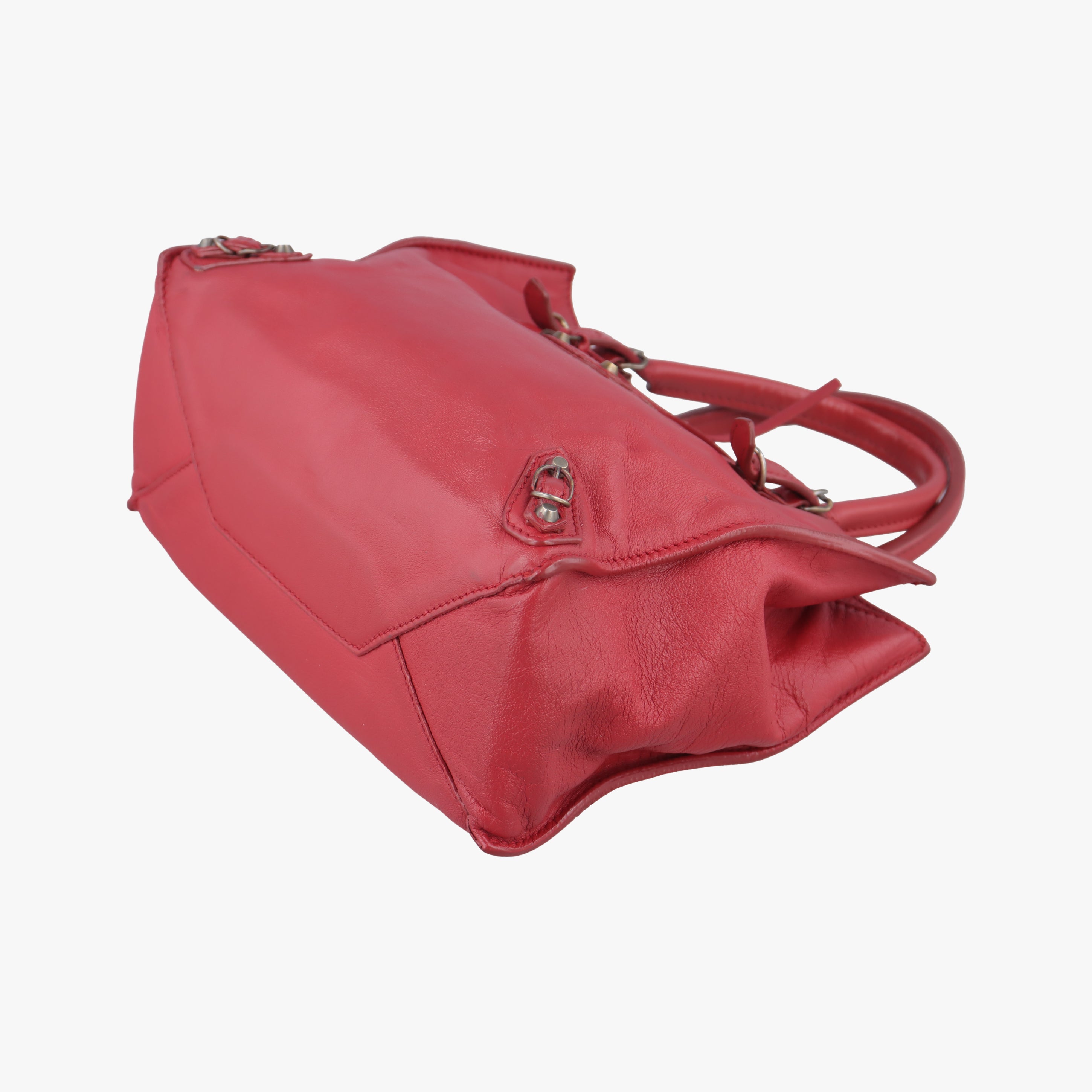 Pre-owned Balenciaga Paper Zip Around Red Leather 370926 shoulderbag | stylenewstar