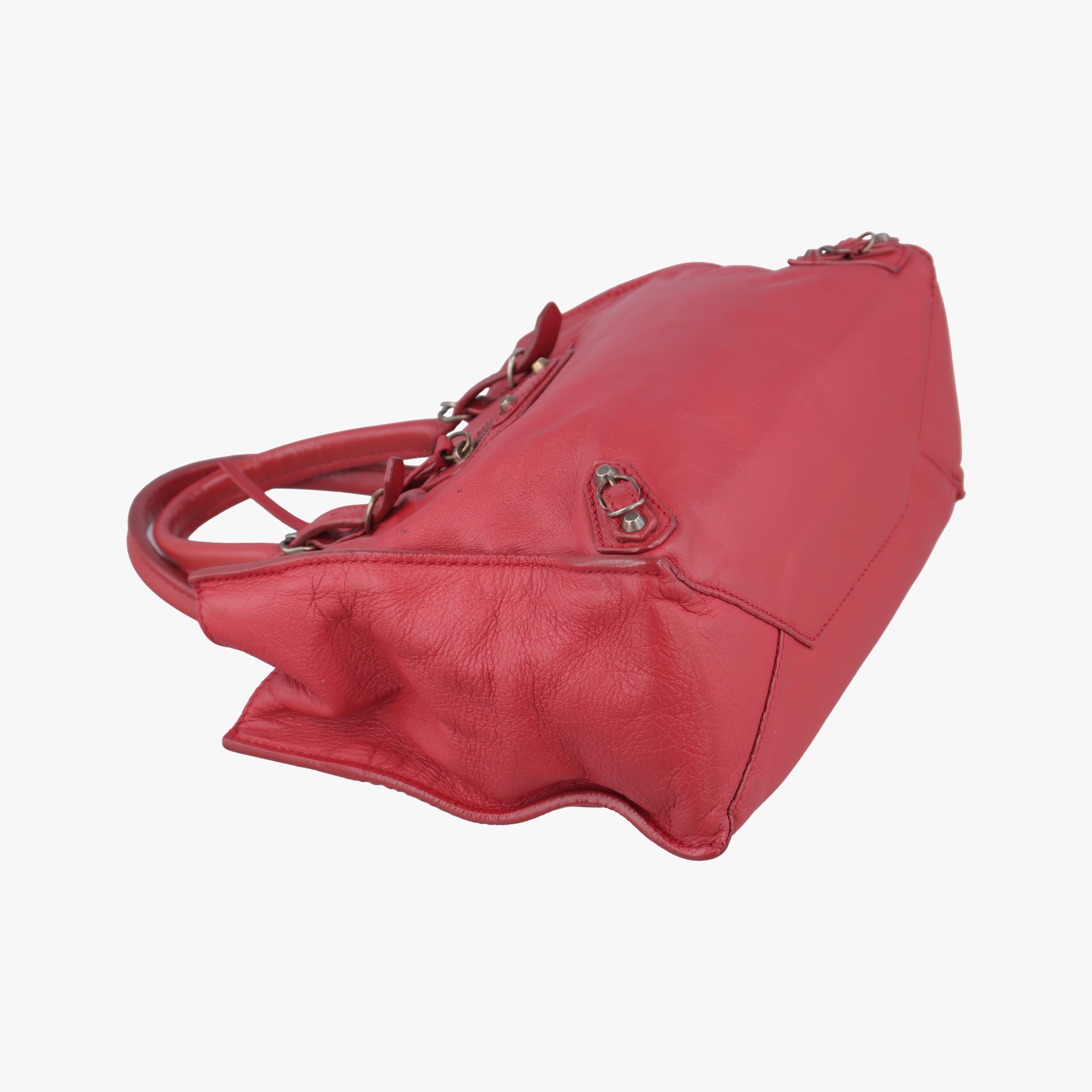Pre-owned Balenciaga Paper Zip Around Red Leather 370926 shoulderbag | stylenewstar