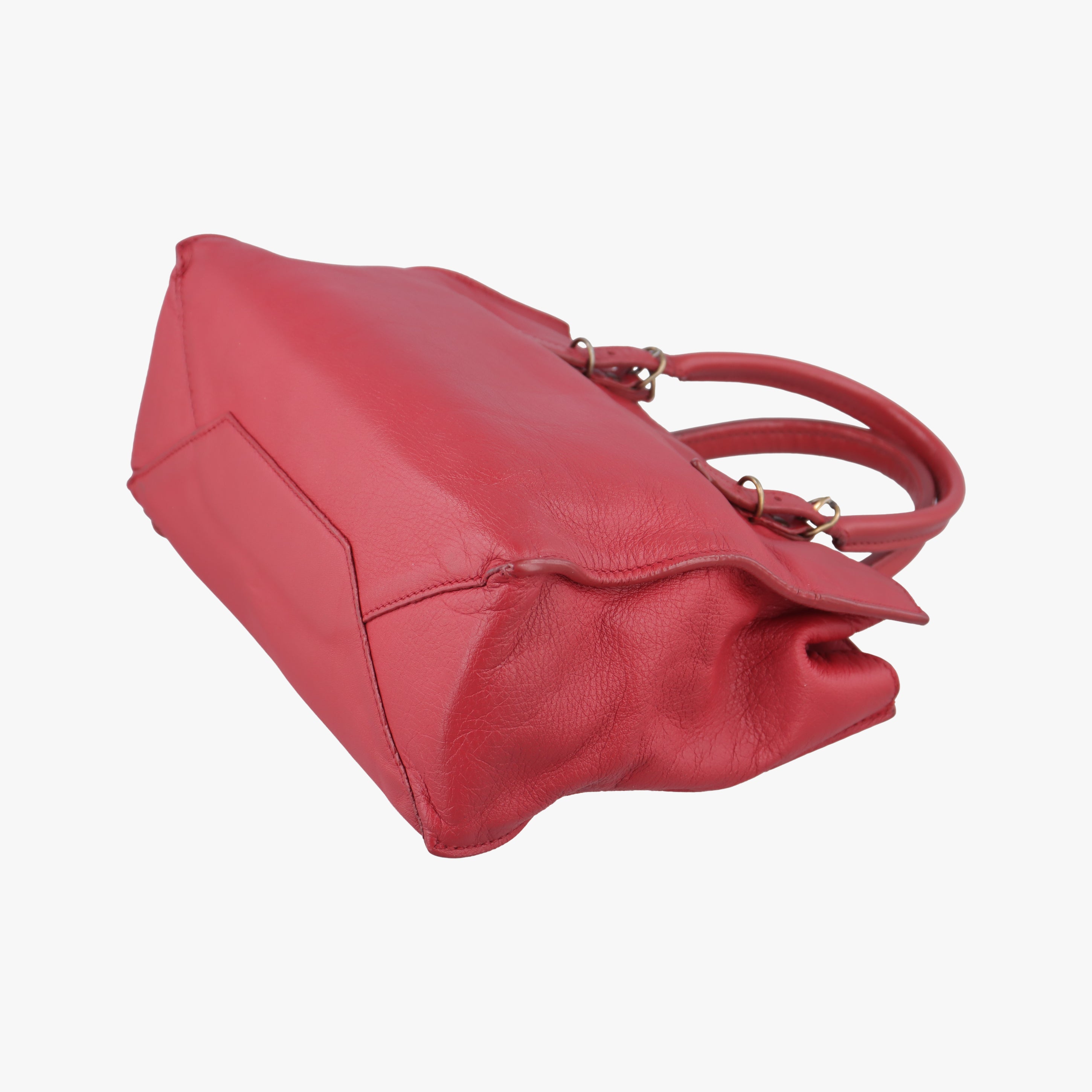 Pre-owned Balenciaga Paper Zip Around Red Leather 370926 shoulderbag | stylenewstar