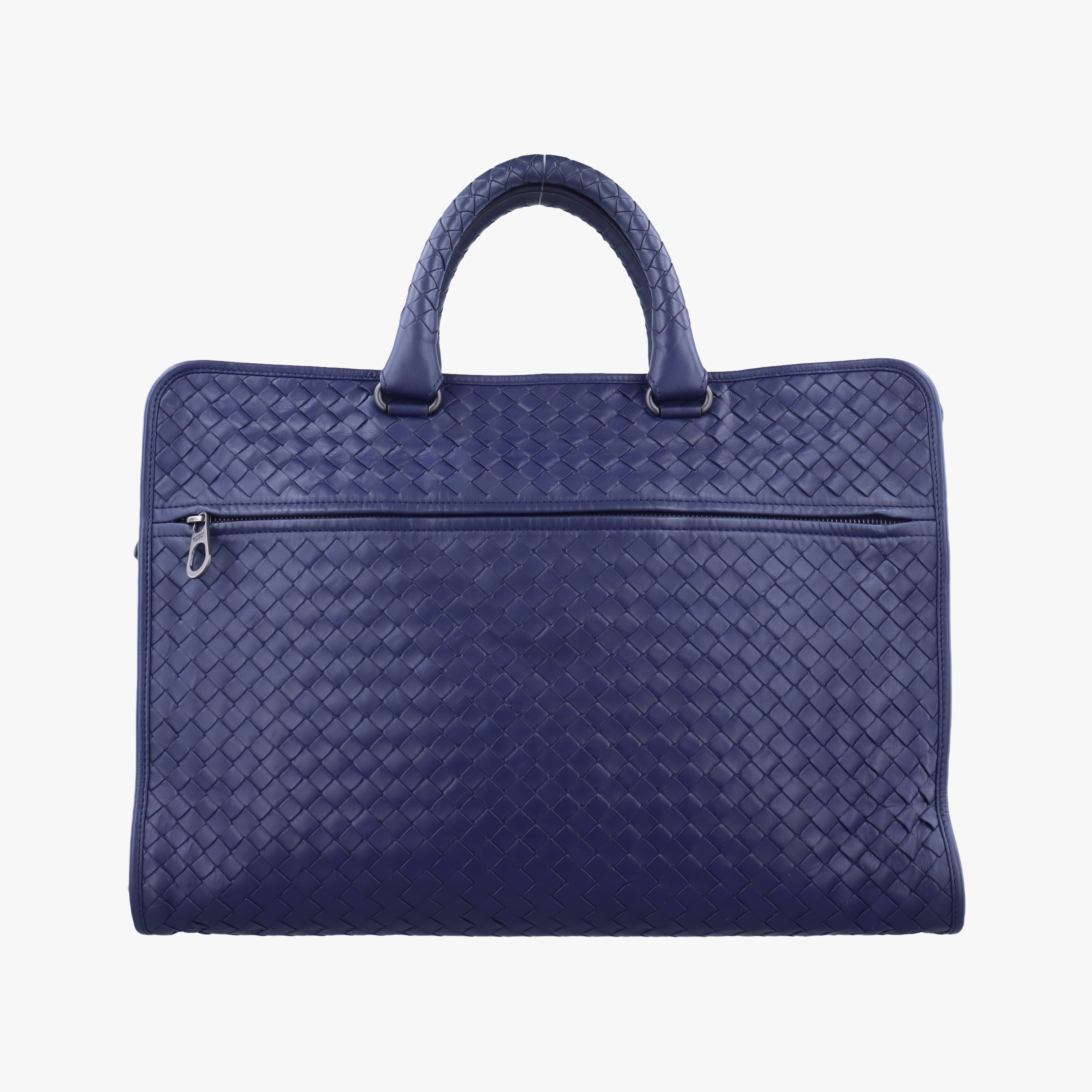 Pre-owned Bottega Veneta Intrecciato Navy lambskin  handbag | stylenewstar