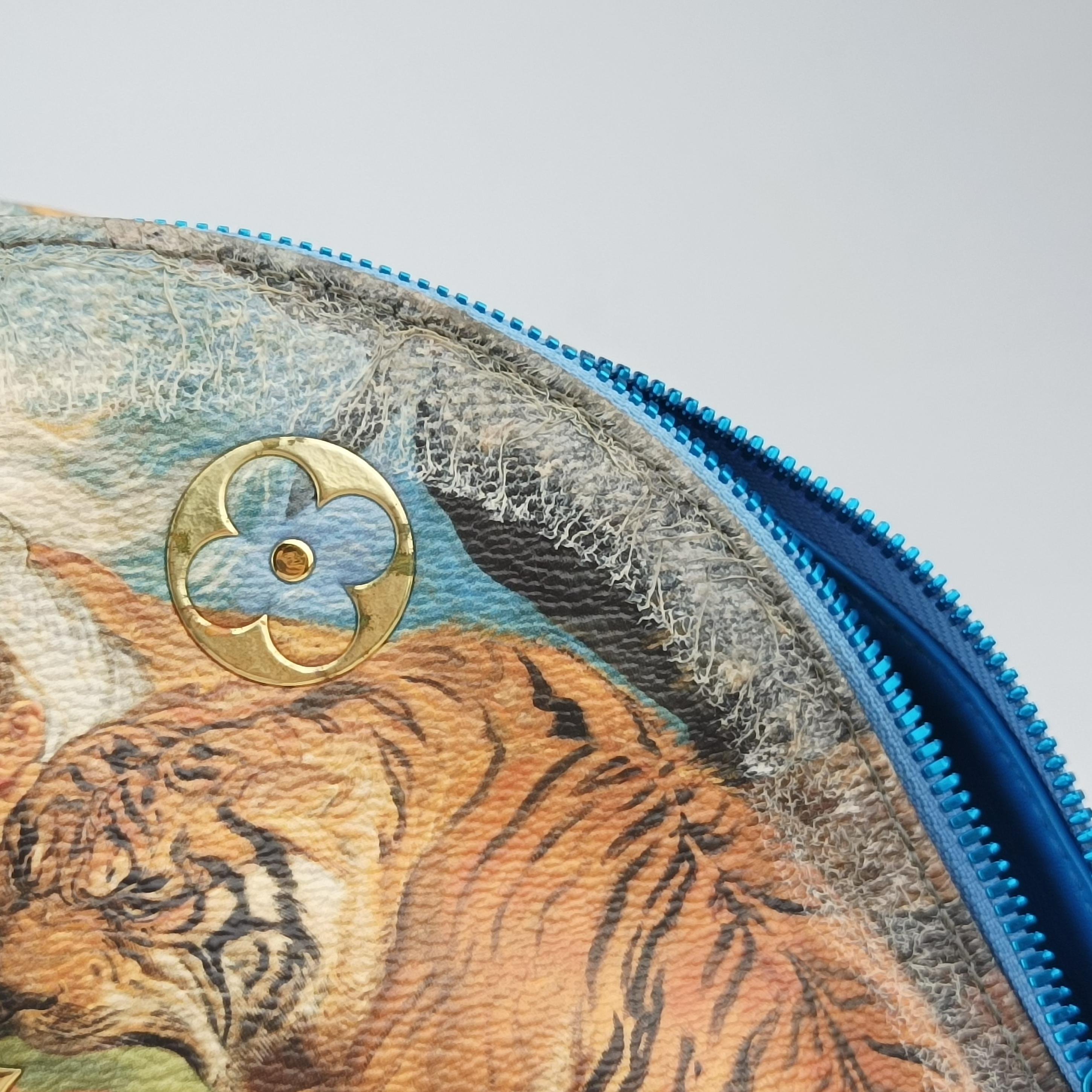 Secondhand Louis Vuitton Palm Springs PM Masters Jeff Koons Rubens Tiger Hunt blue×multicolor Monogram Celty M43335 backpack/rucksack | stylenewstar