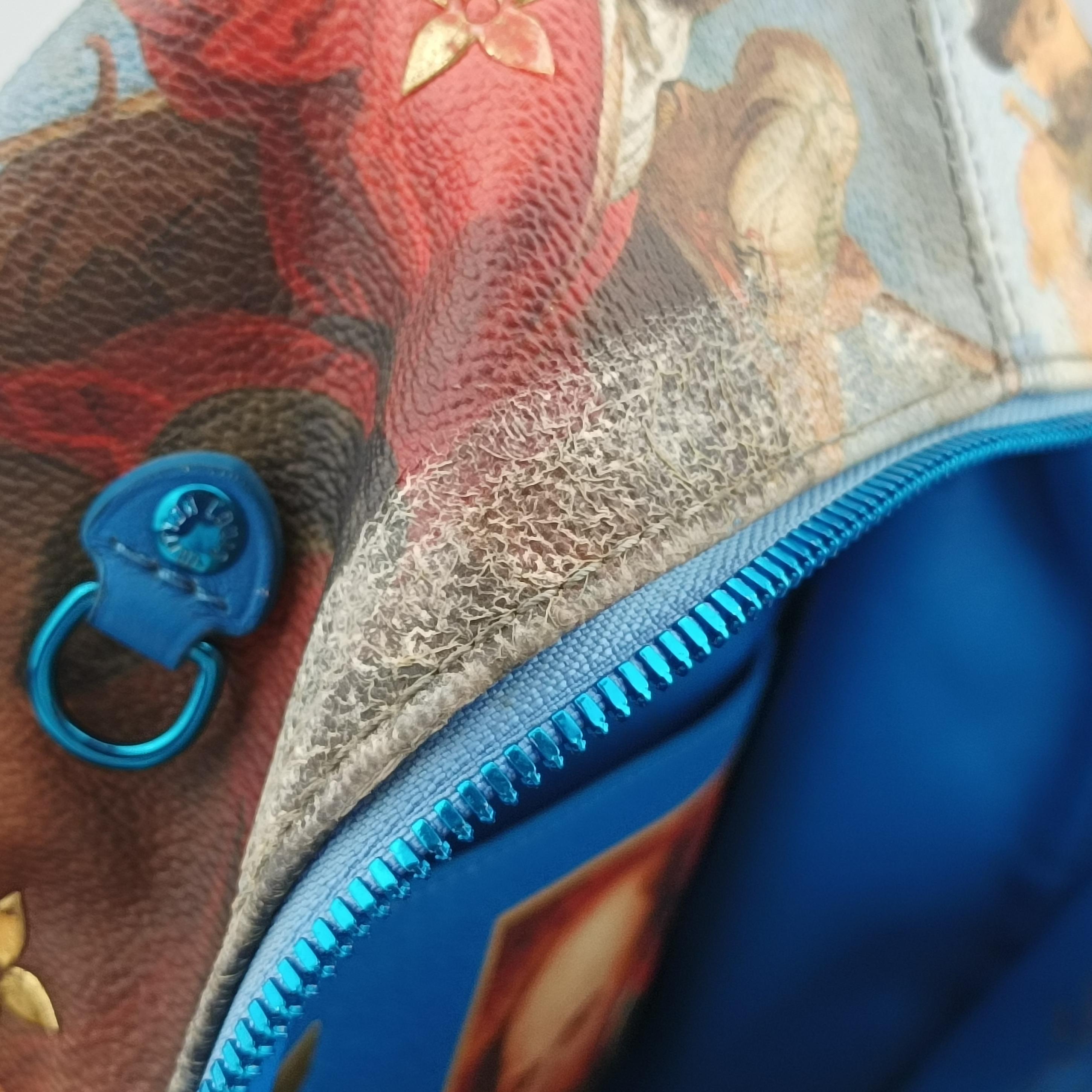 Secondhand Louis Vuitton Palm Springs PM Masters Jeff Koons Rubens Tiger Hunt blue×multicolor Monogram Celty M43335 backpack/rucksack | stylenewstar