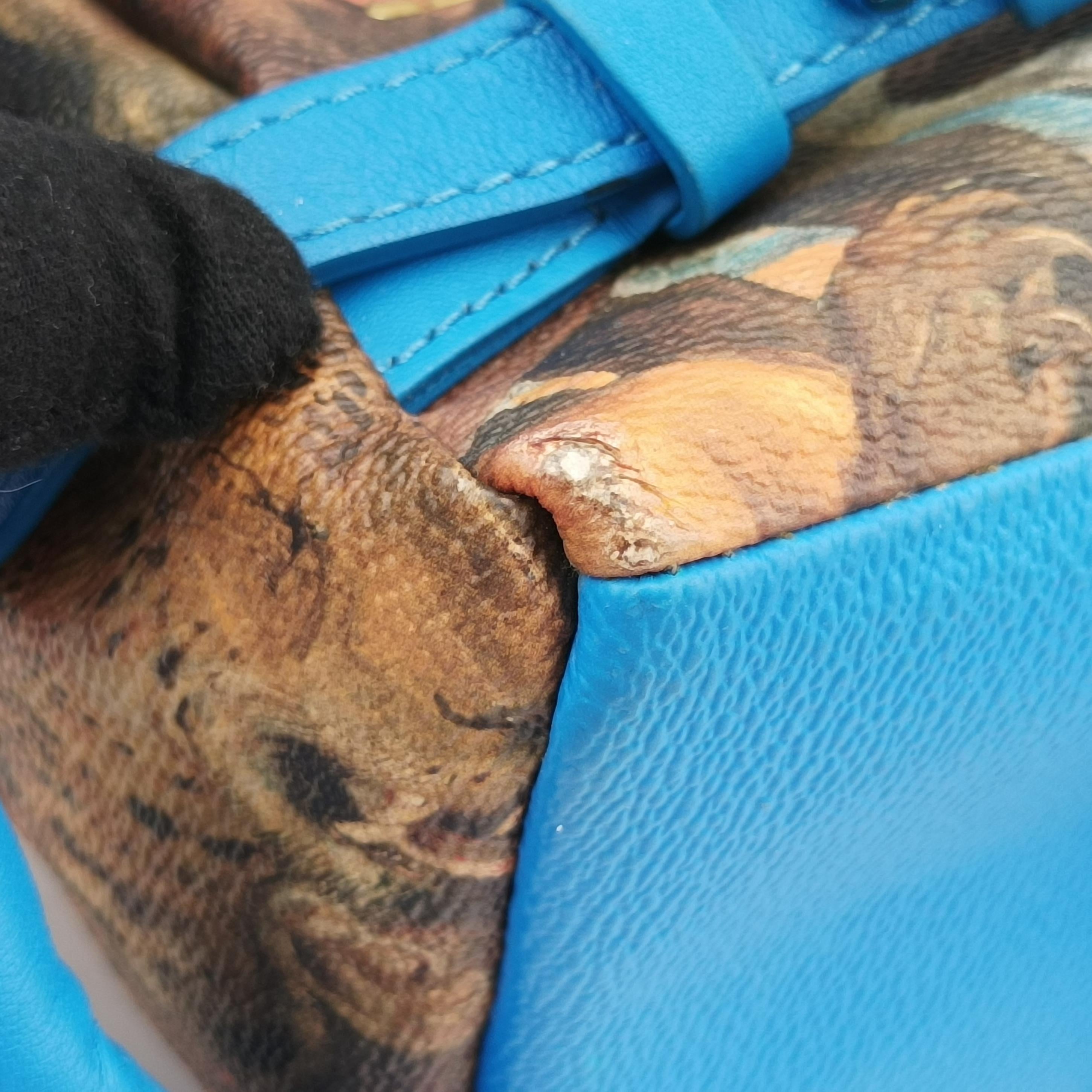 Secondhand Louis Vuitton Palm Springs PM Masters Jeff Koons Rubens Tiger Hunt blue×multicolor Monogram Celty M43335 backpack/rucksack | stylenewstar