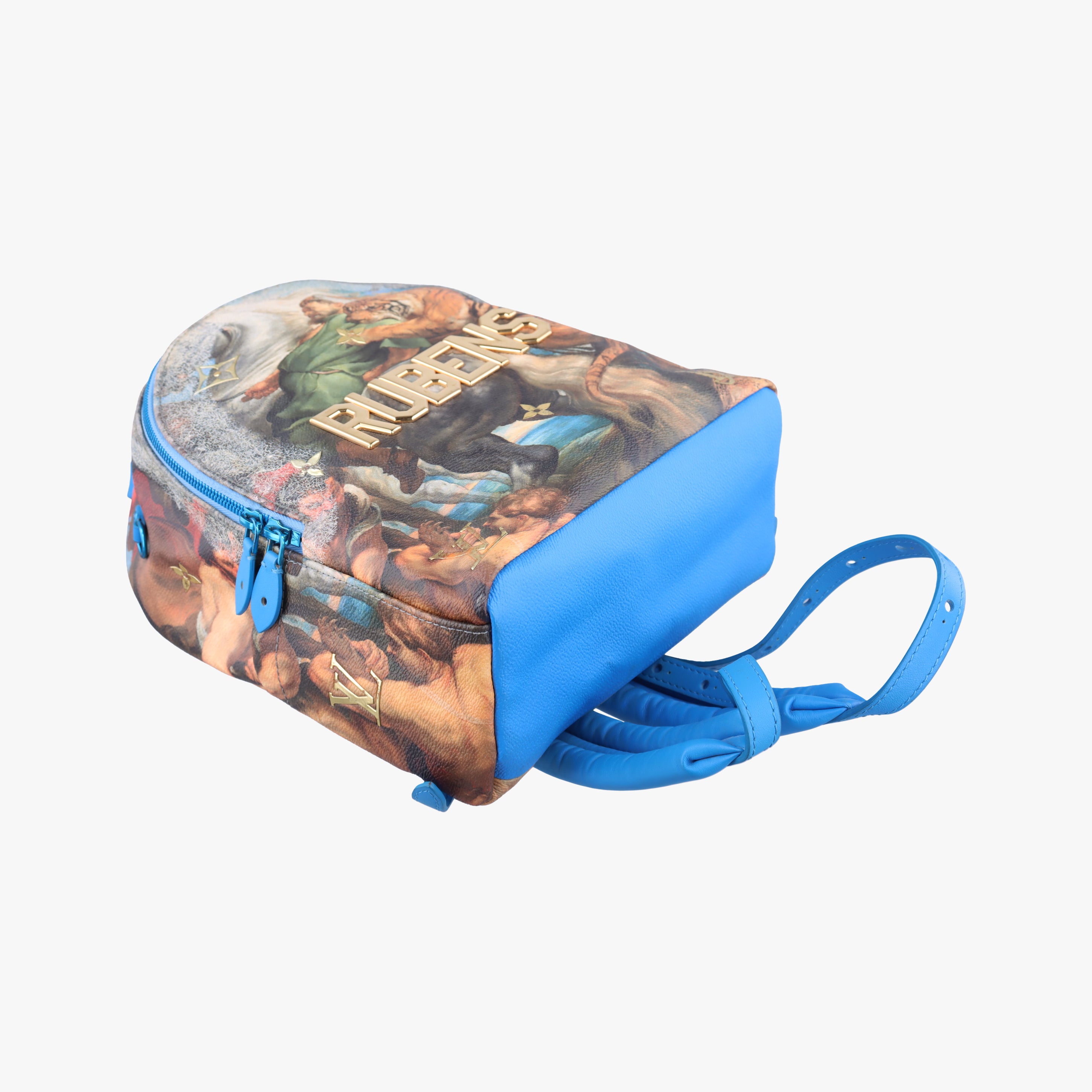 Secondhand Louis Vuitton Palm Springs PM Masters Jeff Koons Rubens Tiger Hunt blue×multicolor Monogram Celty M43335 backpack/rucksack | stylenewstar