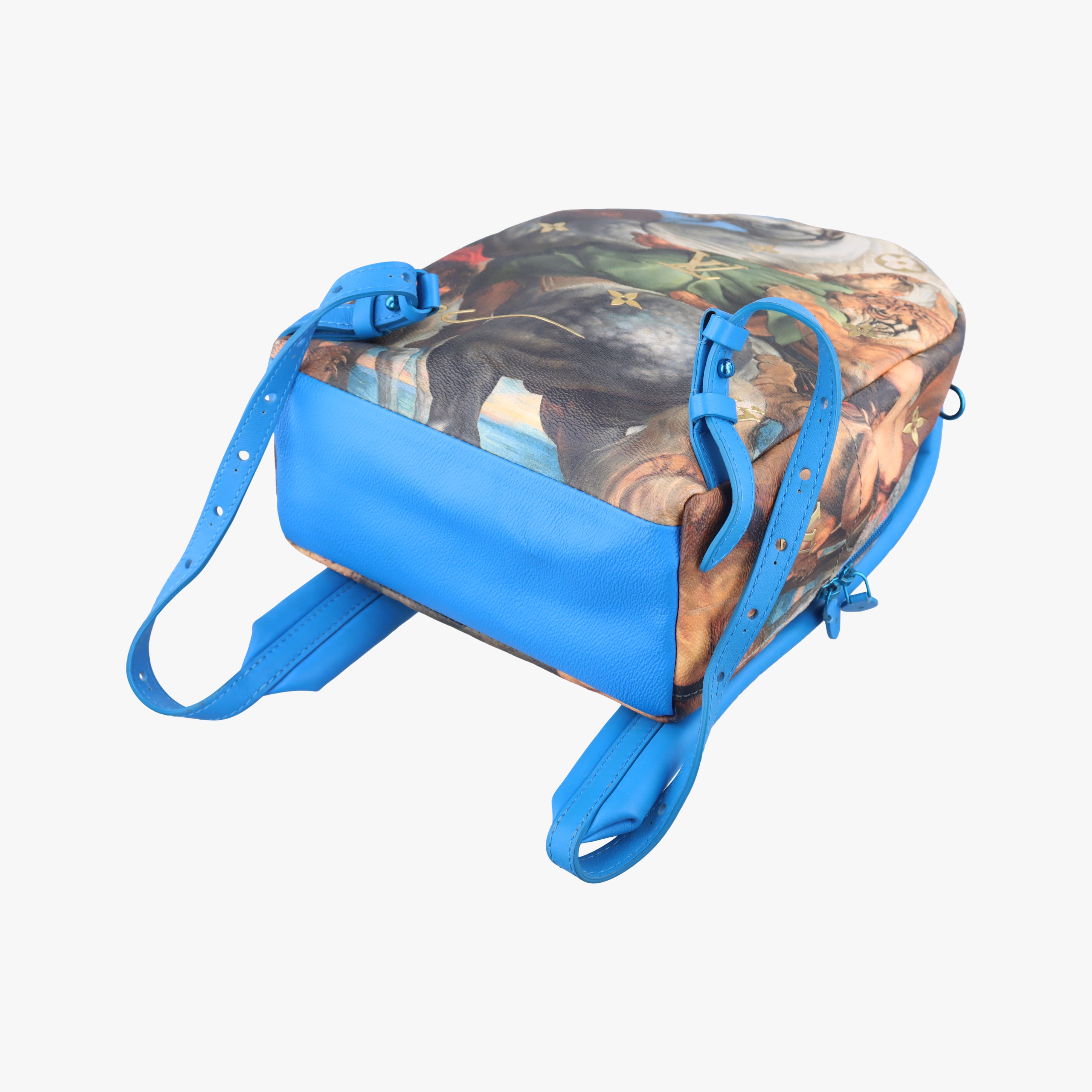 Secondhand Louis Vuitton Palm Springs PM Masters Jeff Koons Rubens Tiger Hunt blue×multicolor Monogram Celty M43335 backpack/rucksack | stylenewstar