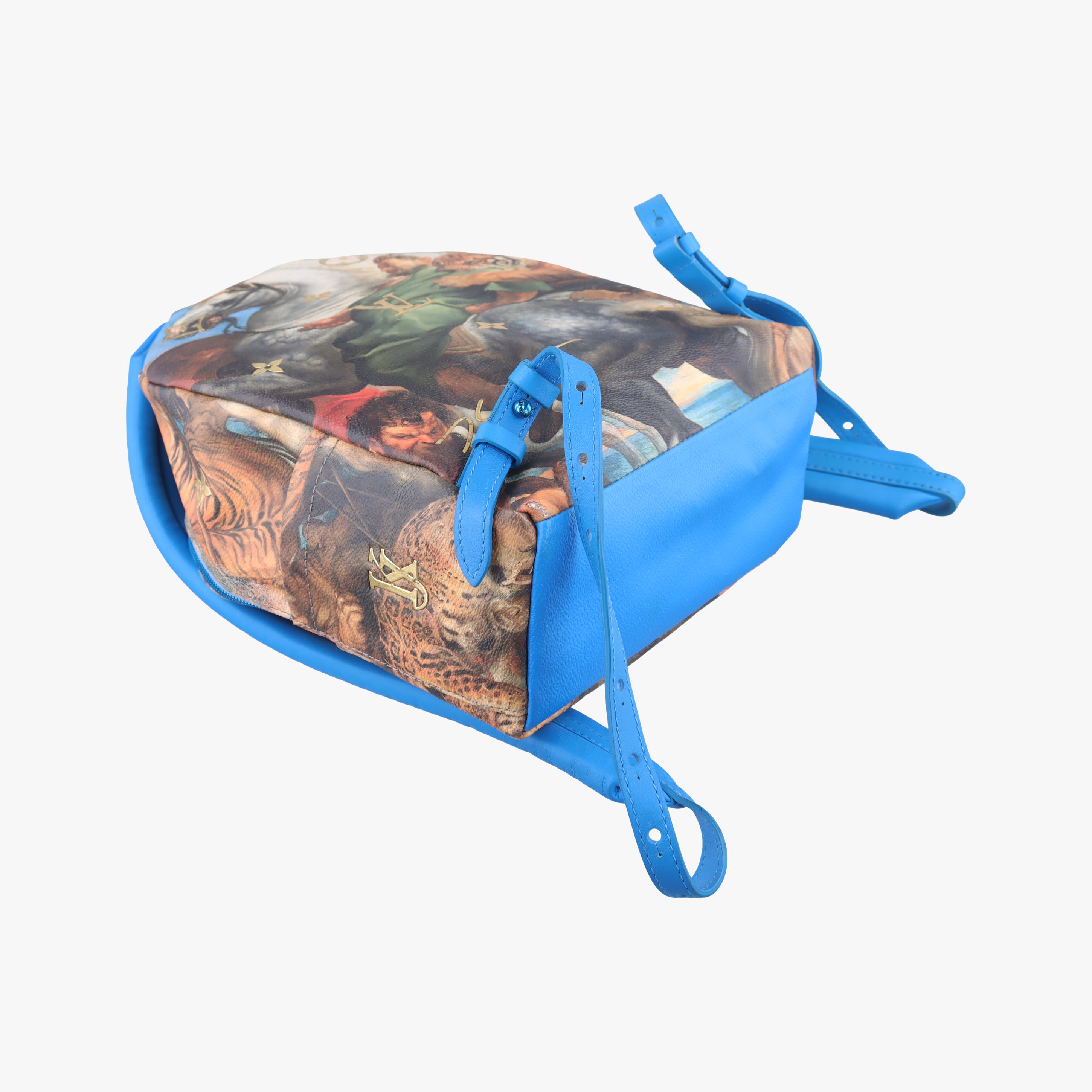 Secondhand Louis Vuitton Palm Springs PM Masters Jeff Koons Rubens Tiger Hunt blue×multicolor Monogram Celty M43335 backpack/rucksack | stylenewstar