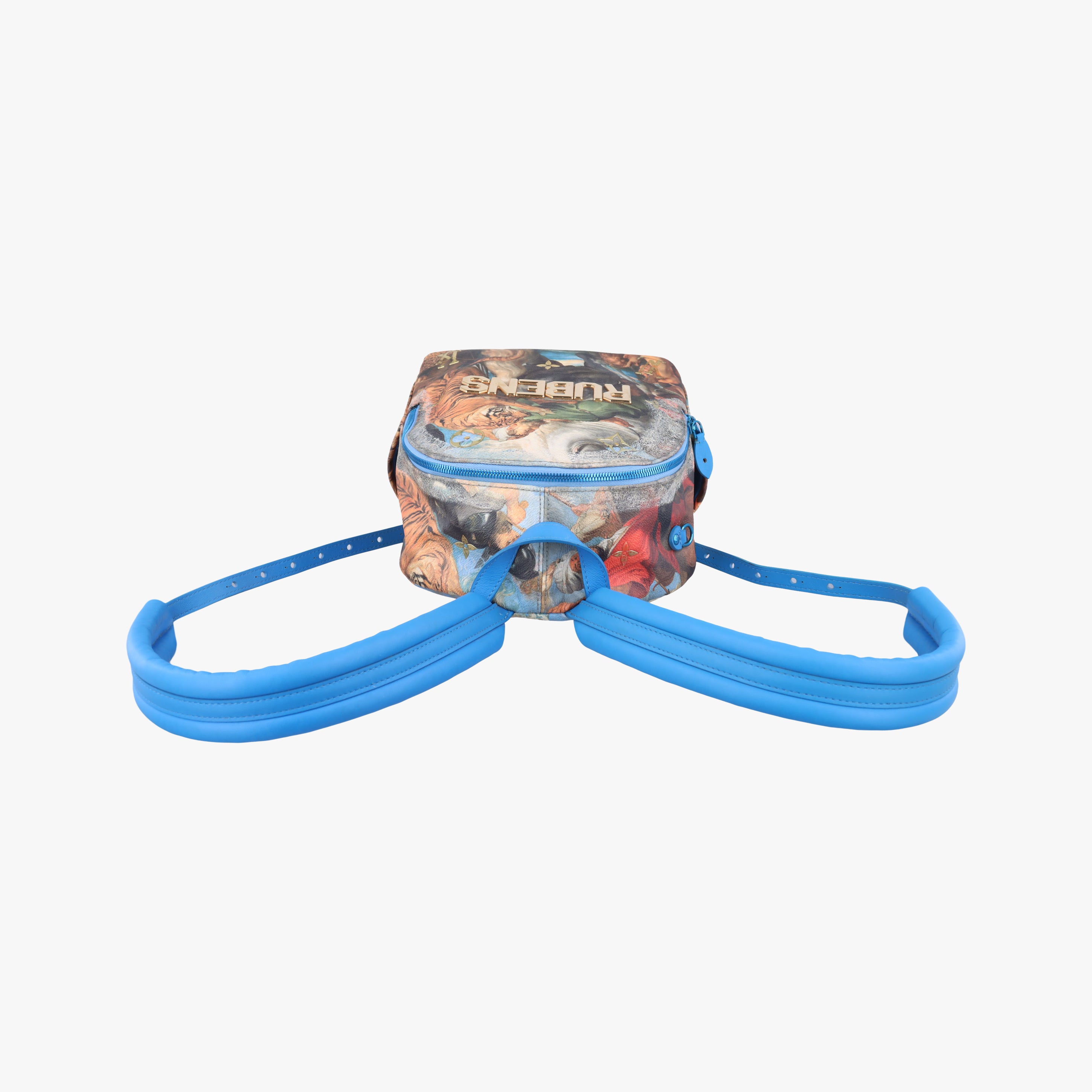 Secondhand Louis Vuitton Palm Springs PM Masters Jeff Koons Rubens Tiger Hunt blue×multicolor Monogram Celty M43335 backpack/rucksack | stylenewstar