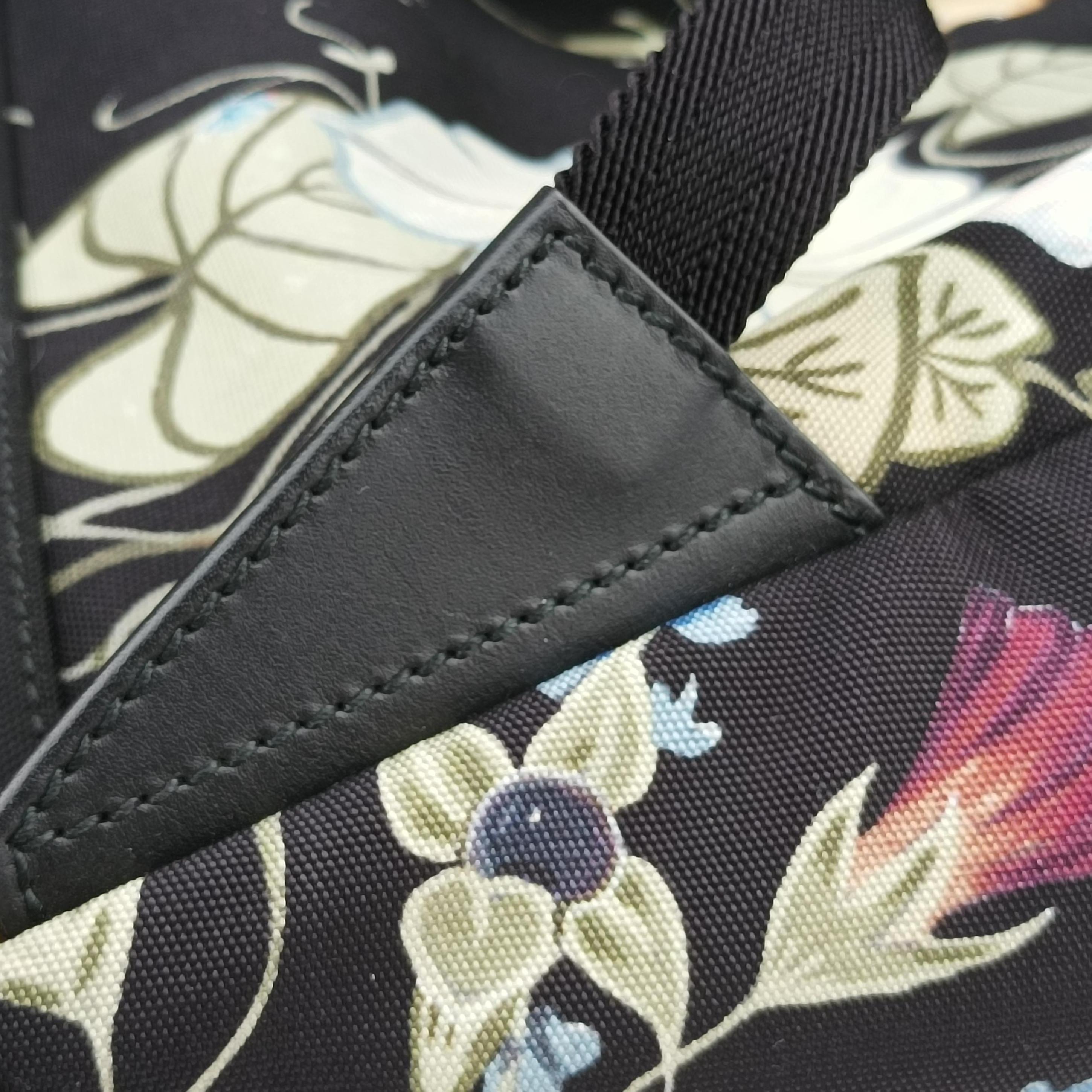 Secondhand Gucci Floral Black×Multicolour nylon 353476 backpack/rucksack | stylenewstar