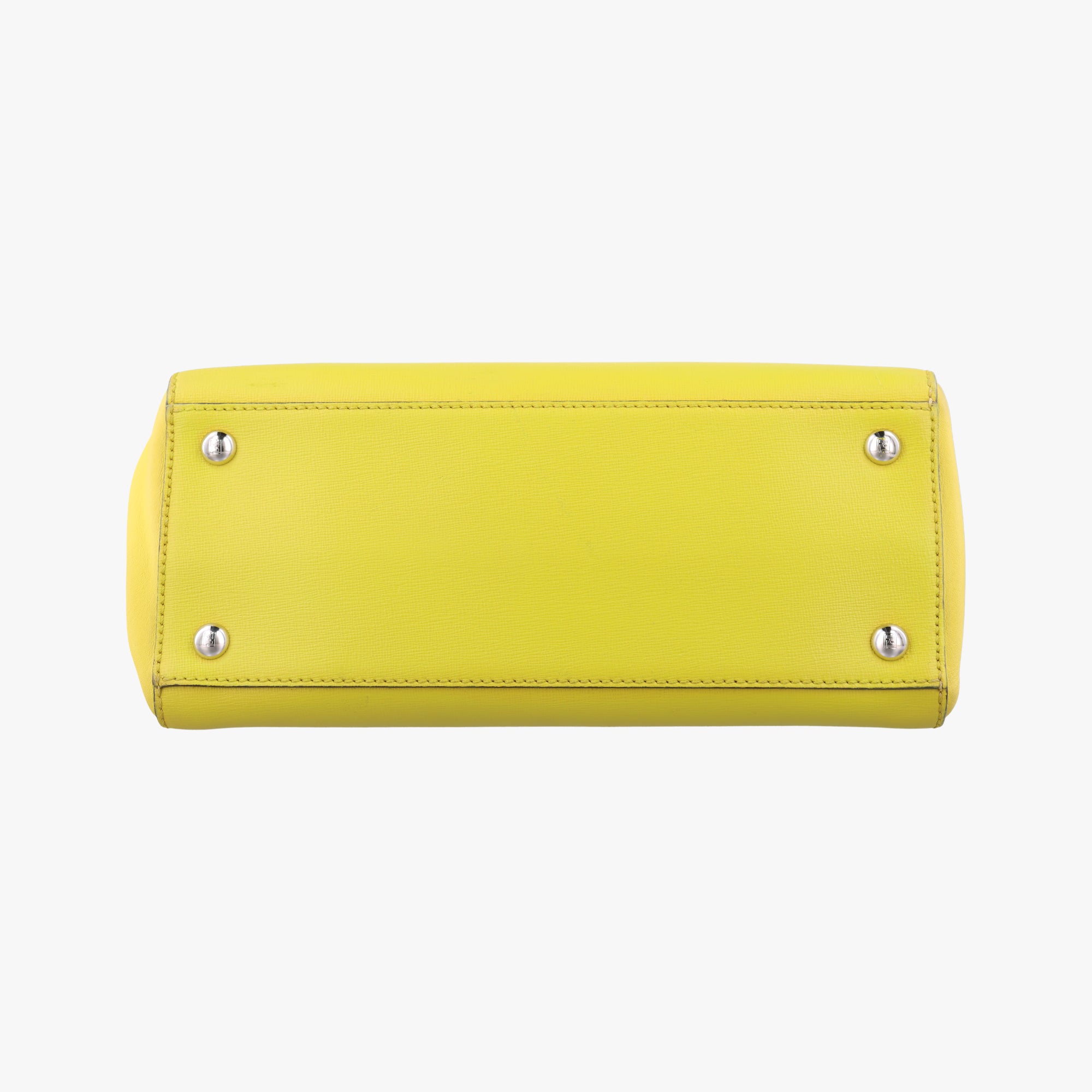 Pre-owned Fendi Petite 2 JOURS Yellow Leather 8BH258 shoulderbag | stylenewstar