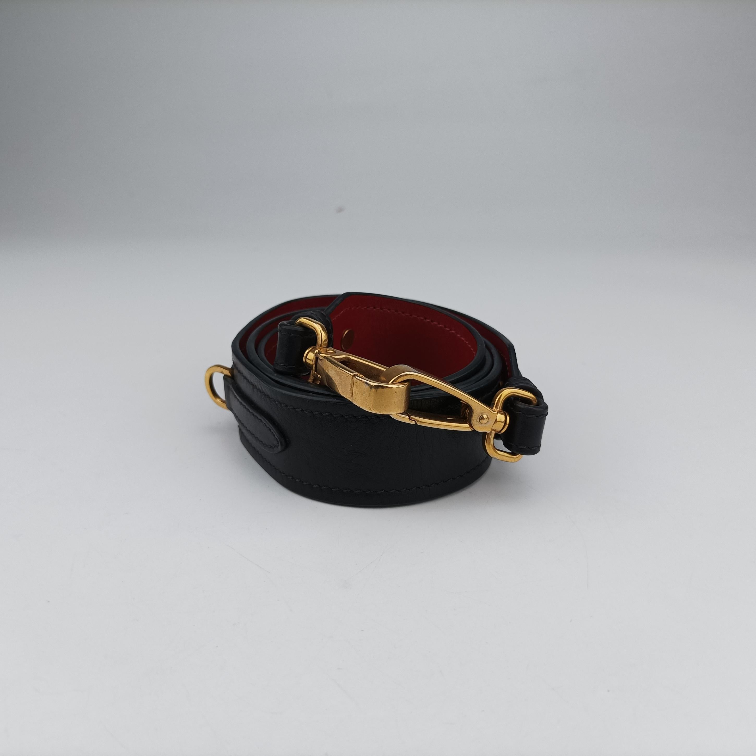 Pre-owned Prada Plex Ribbon black×Red×grey Leather 1BD067 shoulderbag | stylenewstar